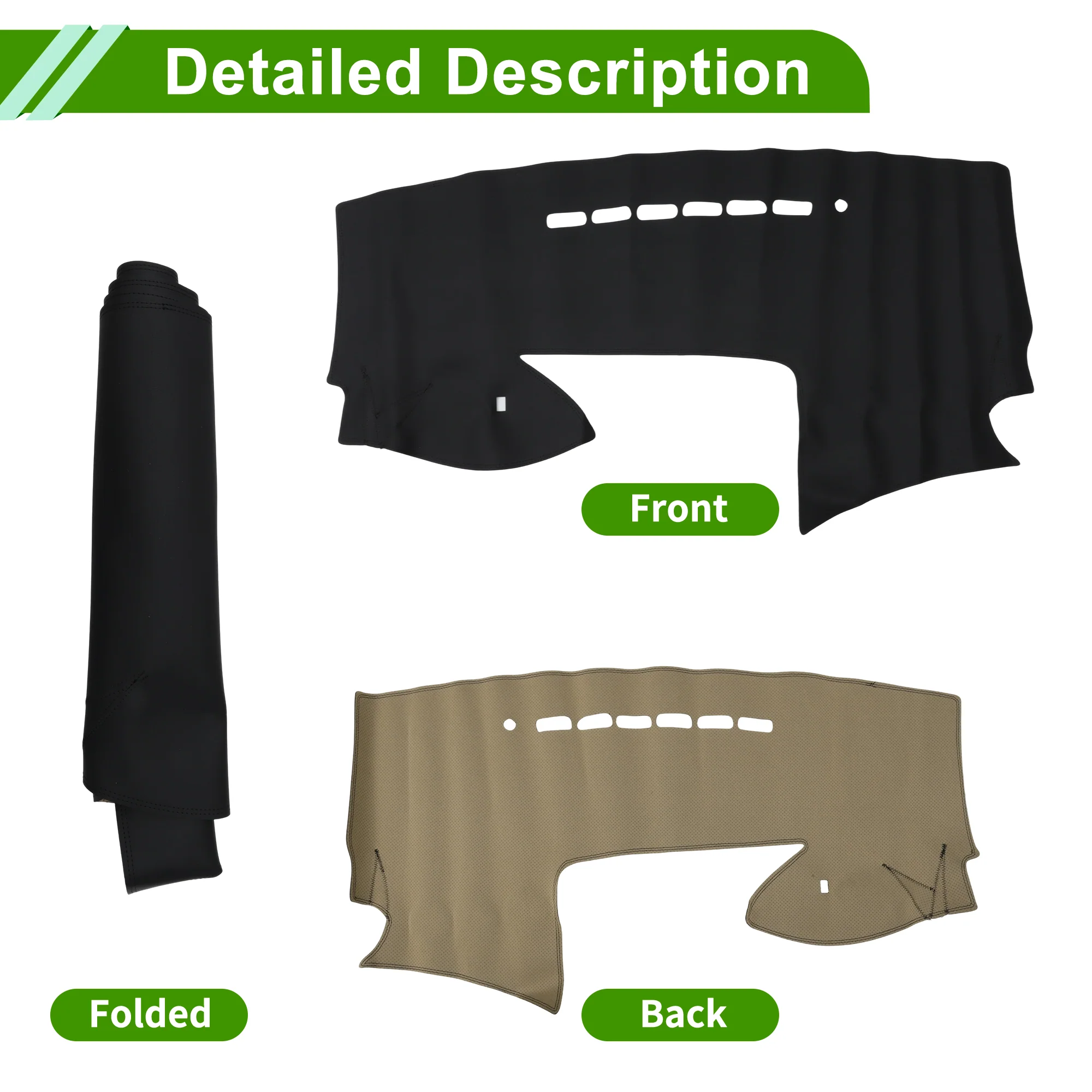 Dashboard Cover for Mazda 5 2011-2013 without Hud Faux Leather Black 1 Pcs - Image 4