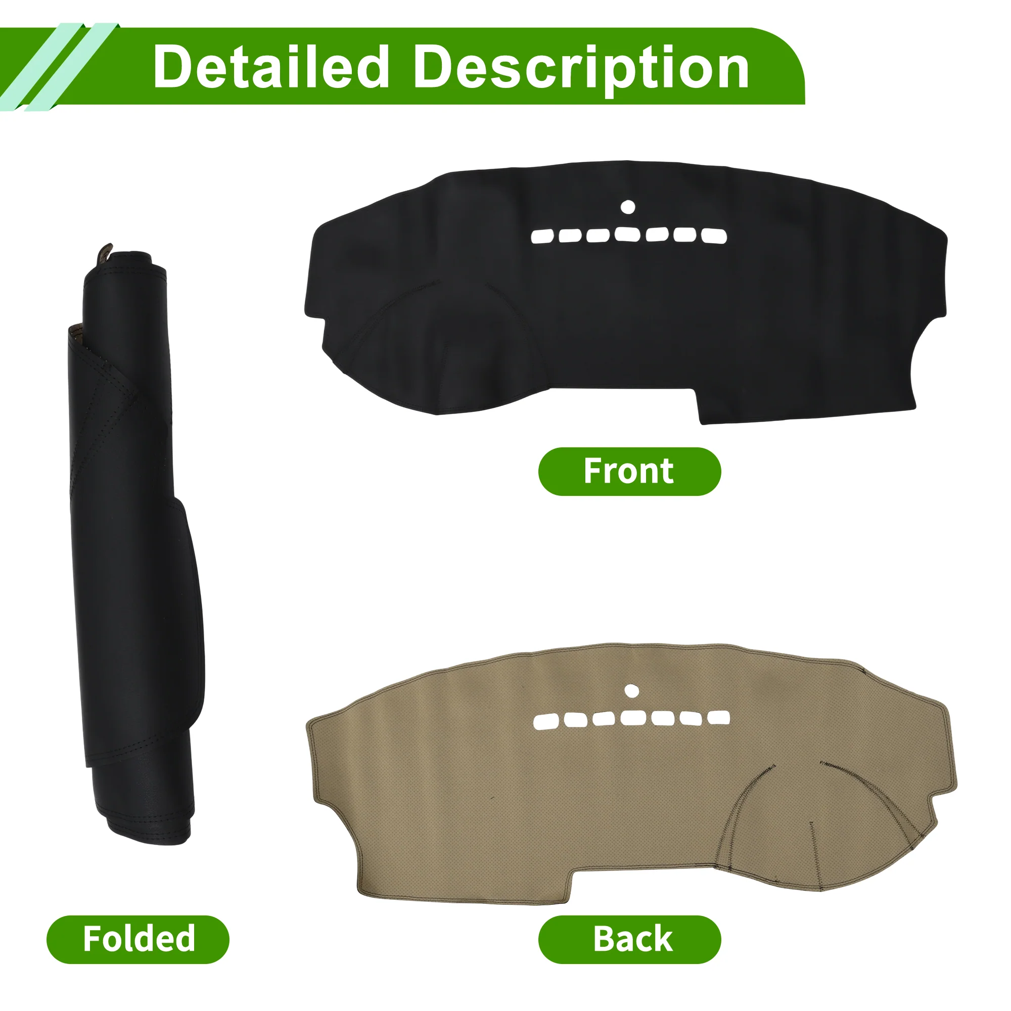 Dashboard Cover for Mazda 3 2006-2012 without Hud Faux Leather Black 1 Pcs - Image 4