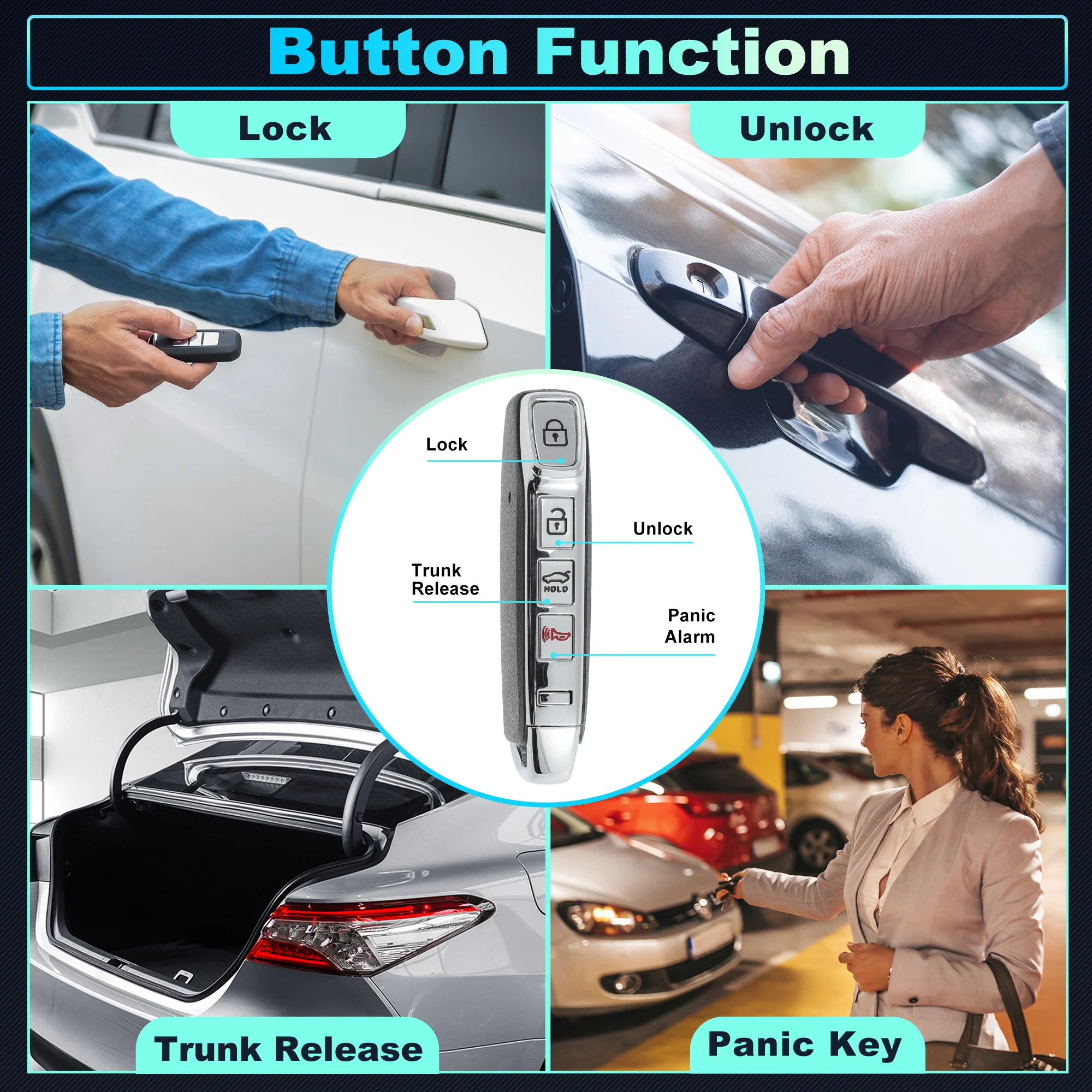 TQ8-FOB-4F17 434 MHz Keyless Entry Remote Key Fob for Kia K900 2018-2020 - Image 4