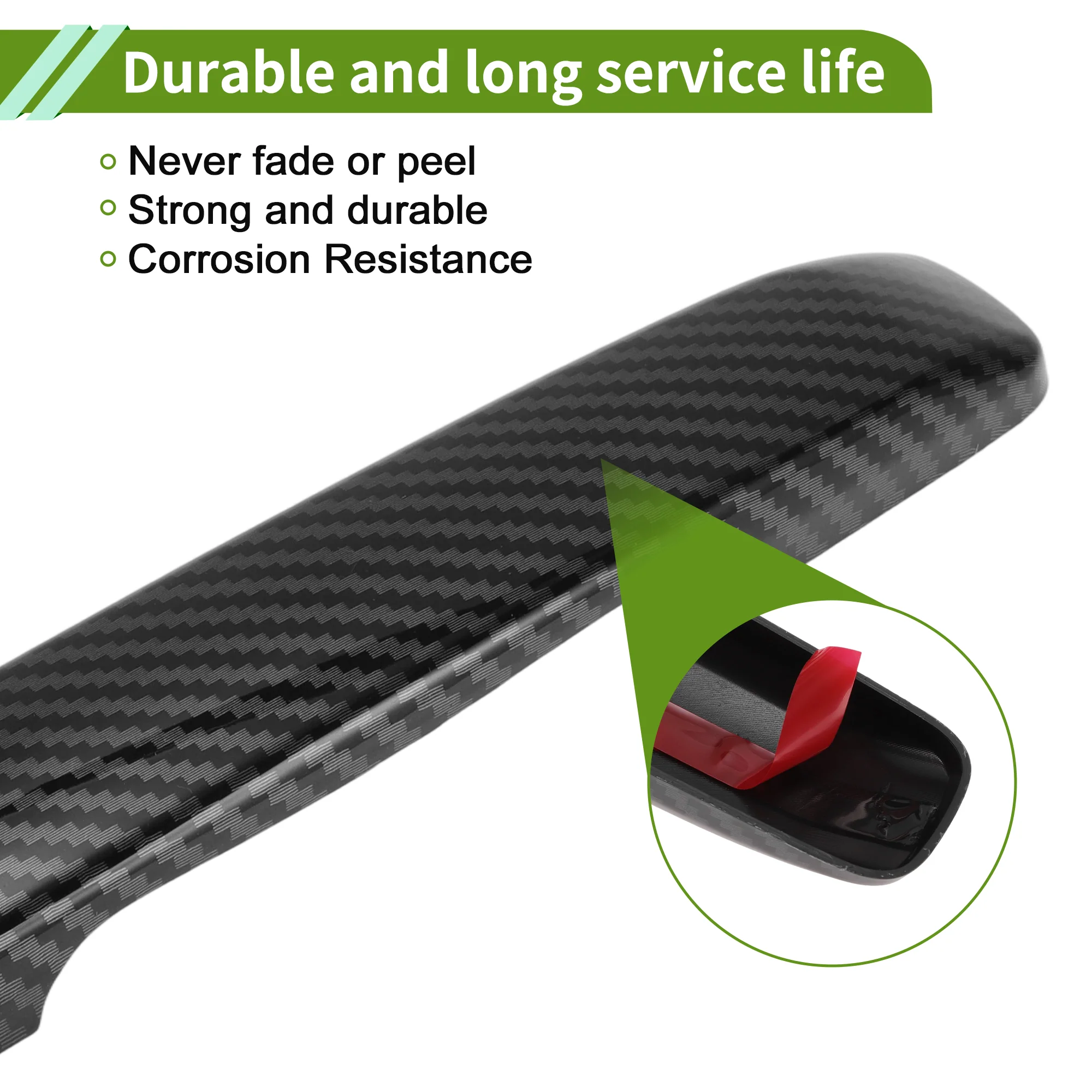 Exterior Door Handle Cover for Infiniti G25 2008-2013 Carbon Fiber Black 8Pcs - Image 6