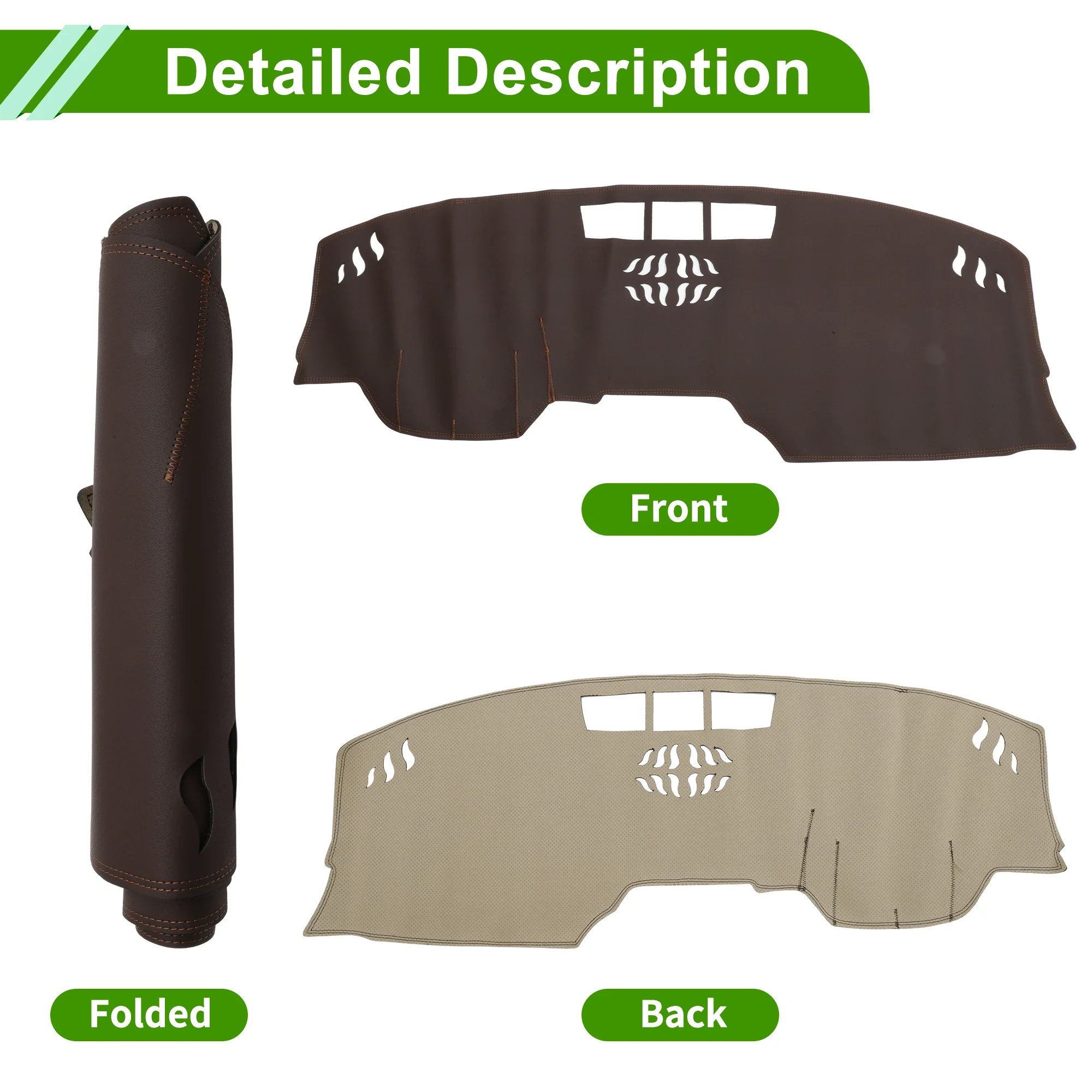 Dash Cover for Mazda 6 Atenza 2020-2021 Dashboard Cover Faux Leather Brown 1Pc - Image 4
