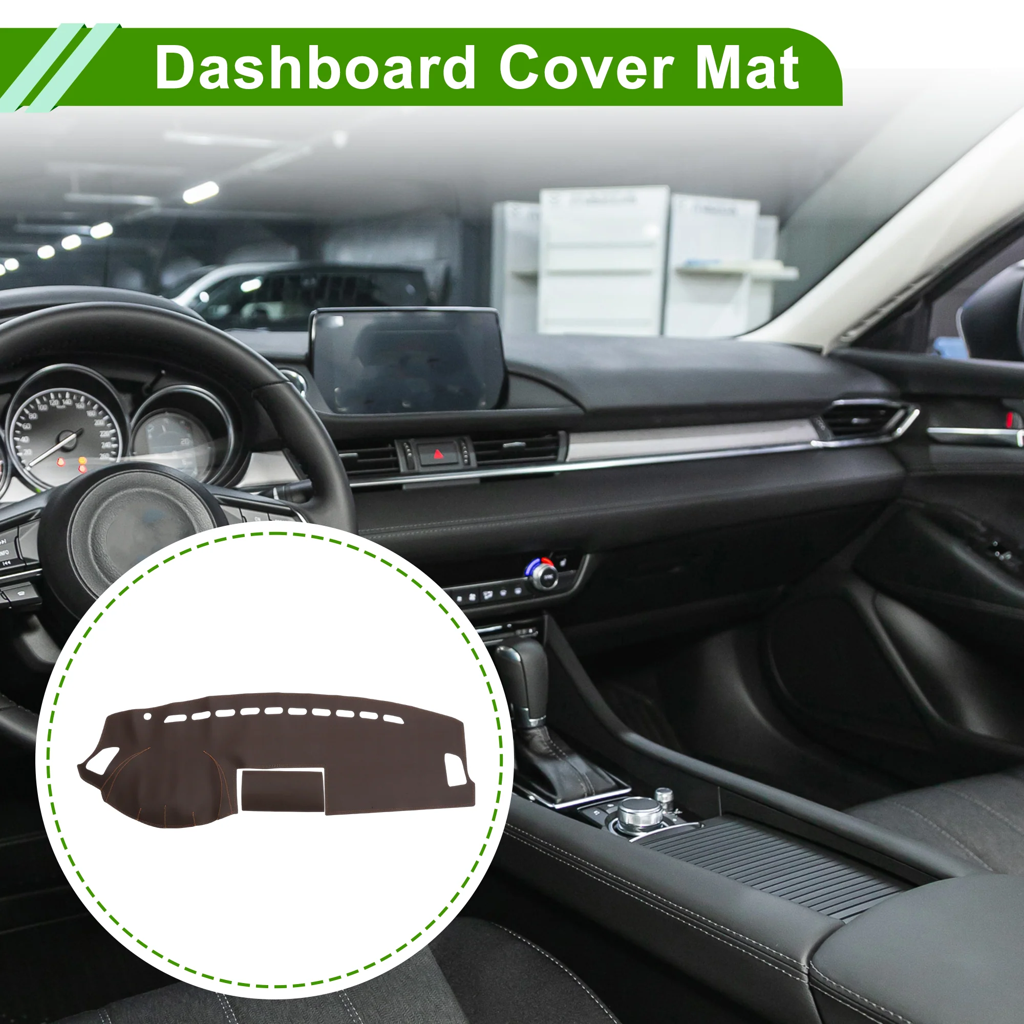 Dash Cover for Mazda 6 2004-2016 No Hud Dashboard Cover Faux Leather Brown 1 pcs - Image 2