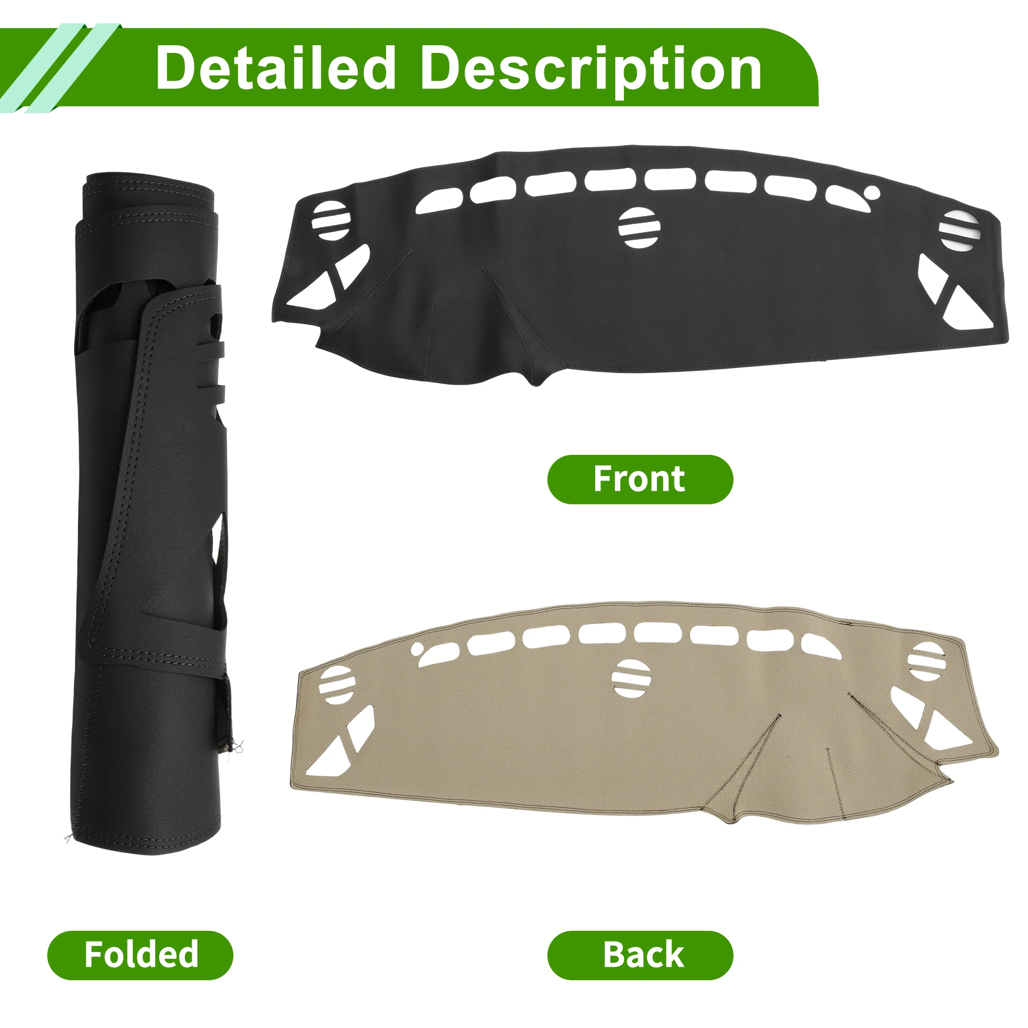 Dash Cover for Mazda 6 Atenza 2014-2015 Dashboard Cover Faux Leather Black 1Pc - Image 4