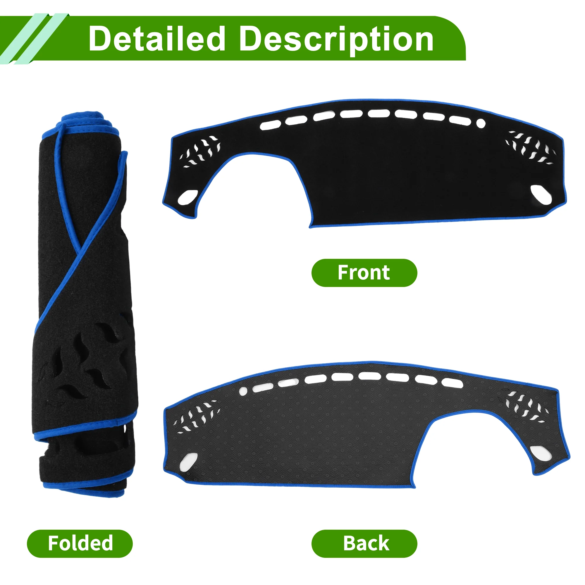 Dash Cover for Toyota GR86 2022-2025 Polyester Black with Blue Edge 1Pc - Image 4
