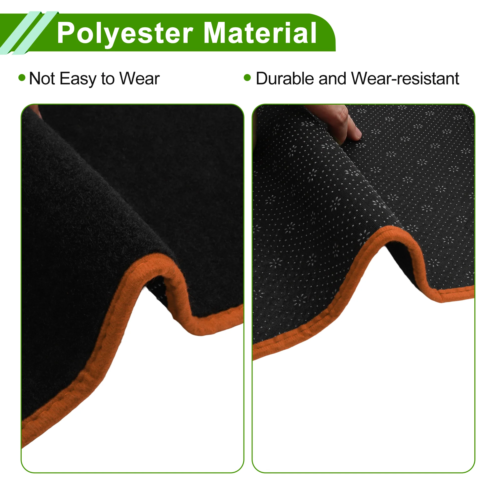 Dash Cover for Toyota GR86 2022-2025 Polyester Black with Orange Edge 1Pc - Image 5