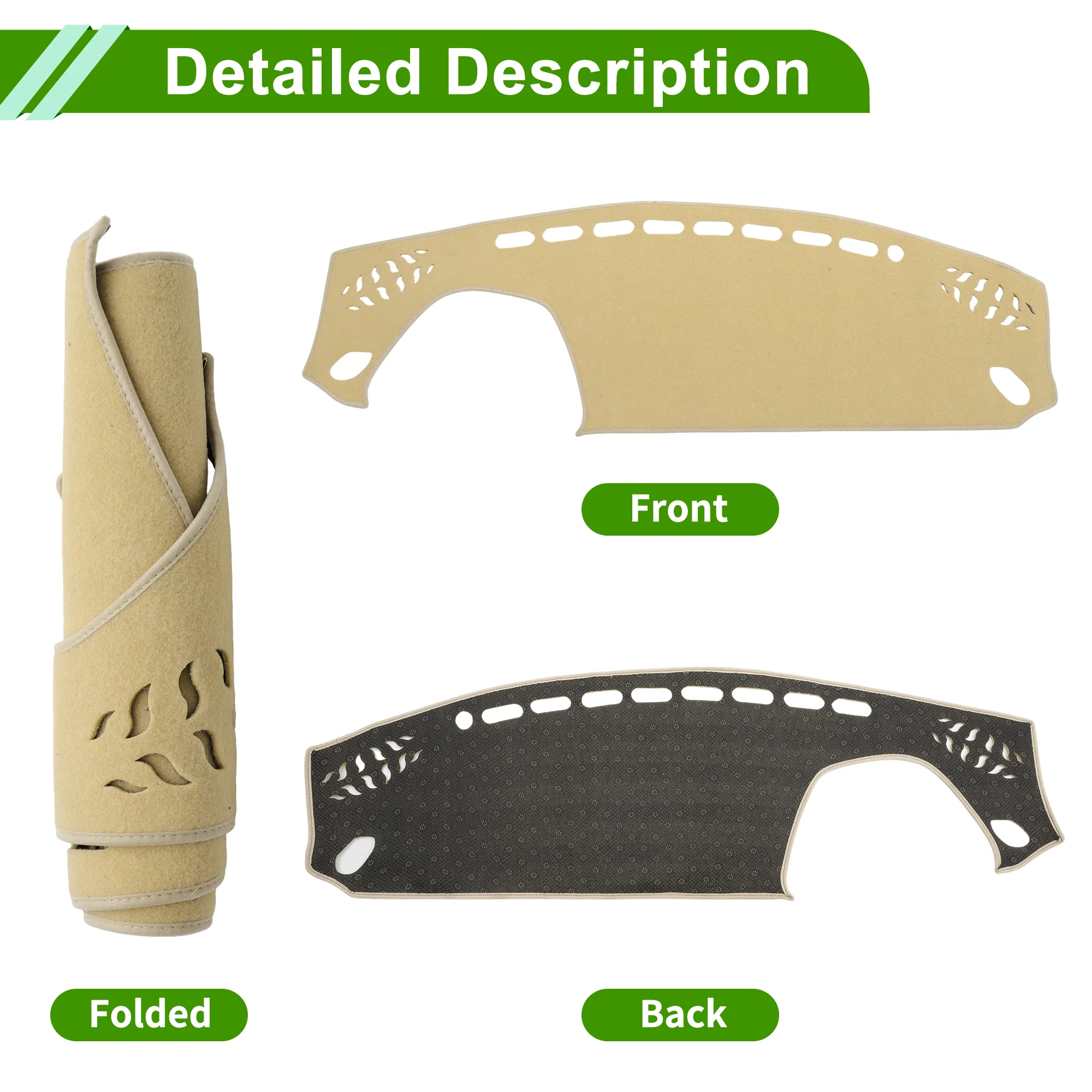 Dash Cover for Toyota GR86 2022-2025 No Hud Dashboard Cover Polyester Beige 1 Pc - Image 4