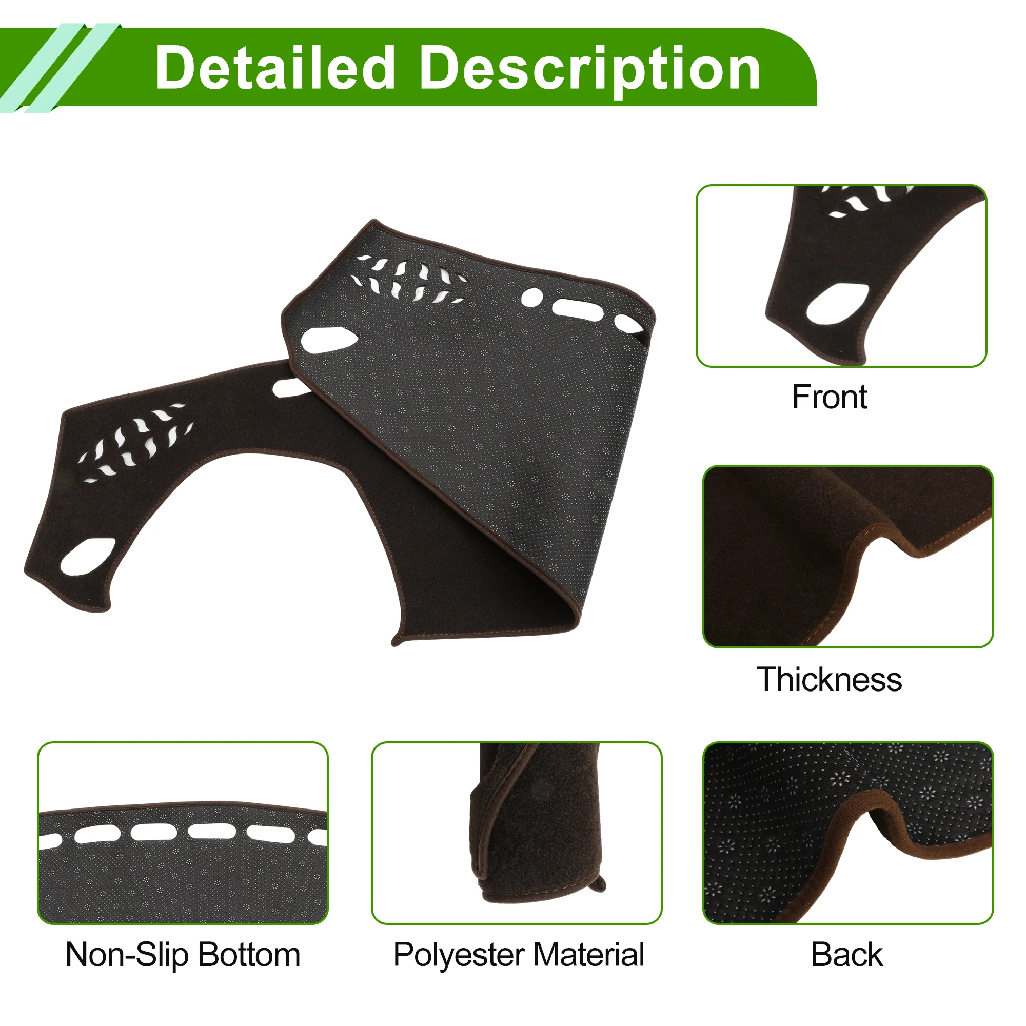 Dash Cover for Toyota GR86 2022-2025 No Hud Dashboard Cover Polyester Brown 1 Pc - Image 6