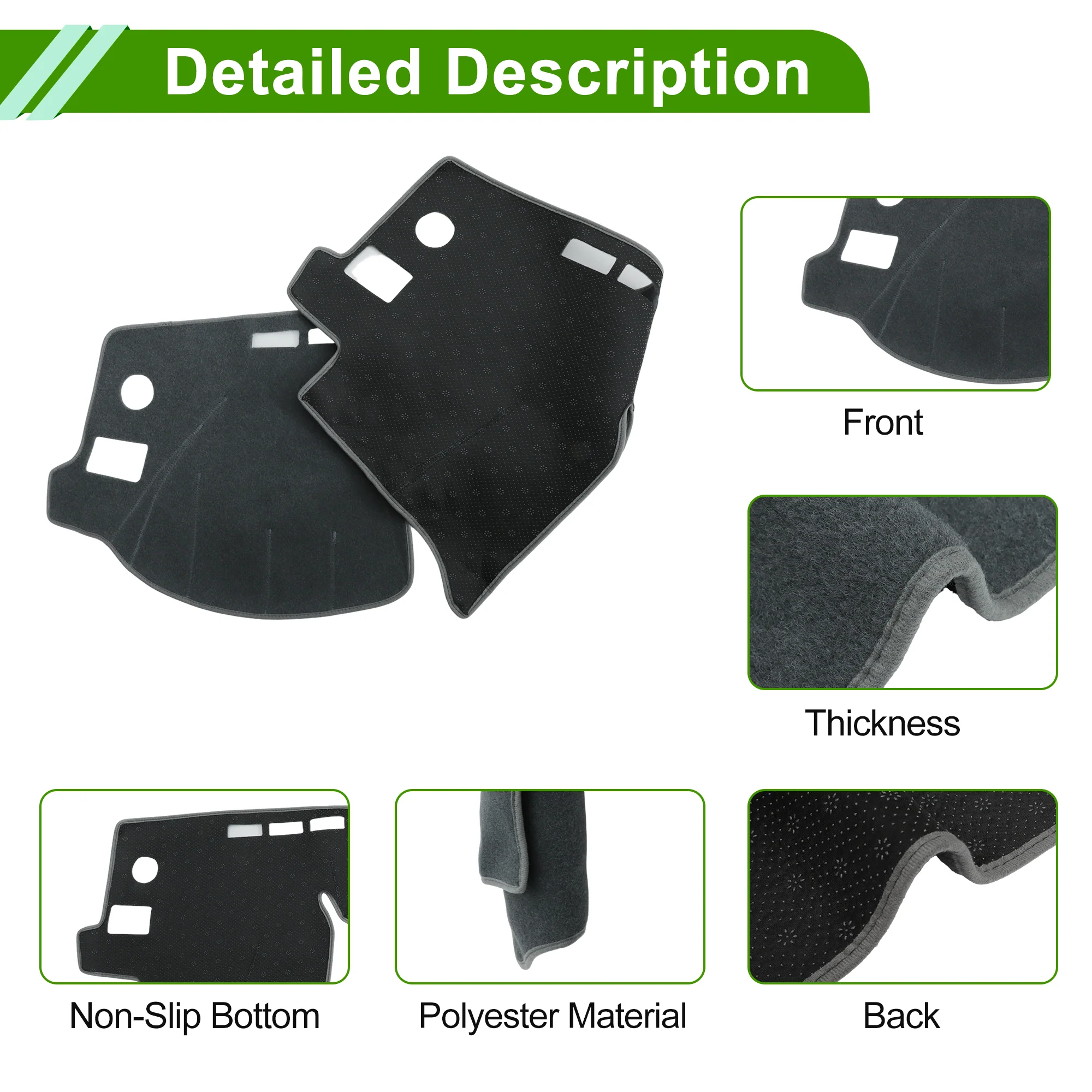 Dash Cover for Subaru Forester 2014-2018 Dashboard Cover Polyester Gray 1 pcs - Image 6