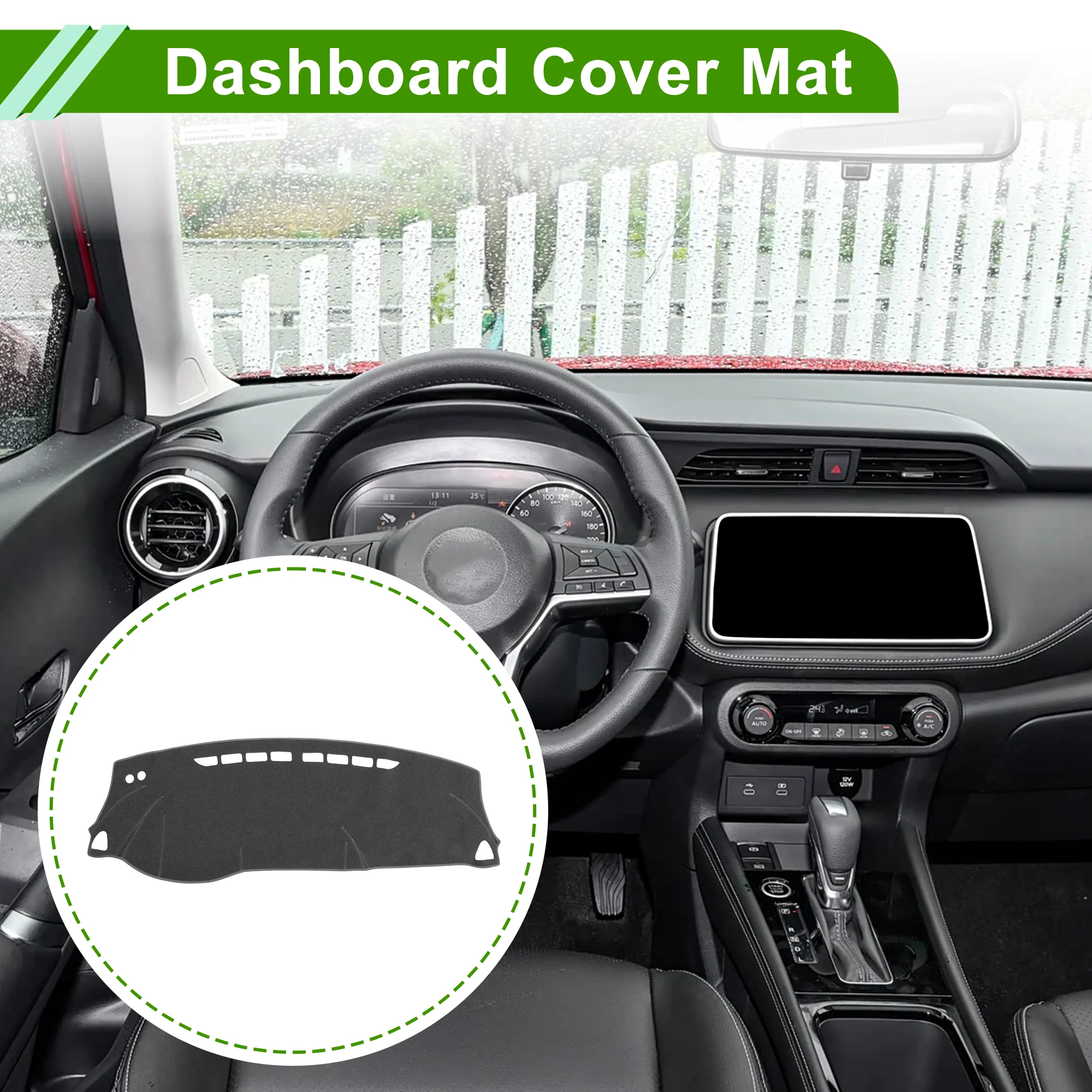 Dash Cover for Nissan Kicks Play 2025 No Hud Dashboard Cover Polyester Gray 1 Pc - Image 2