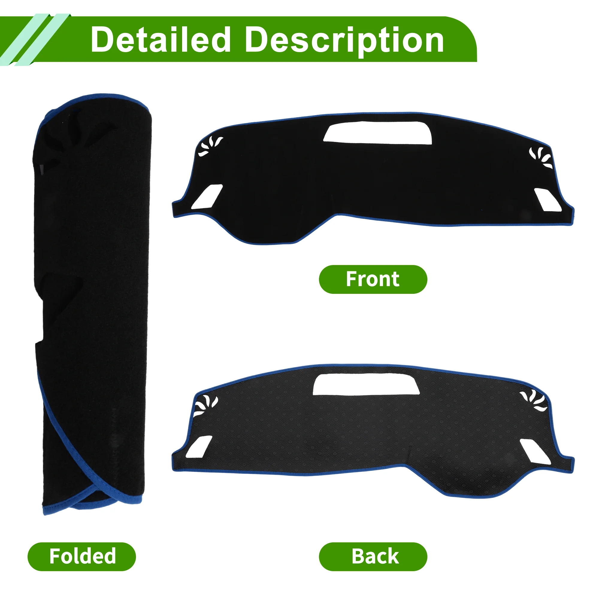 Dash Cover for Mitsubishi Outlander 2022-2025 Polyester Black with Blue Edge 1Pc - Image 4
