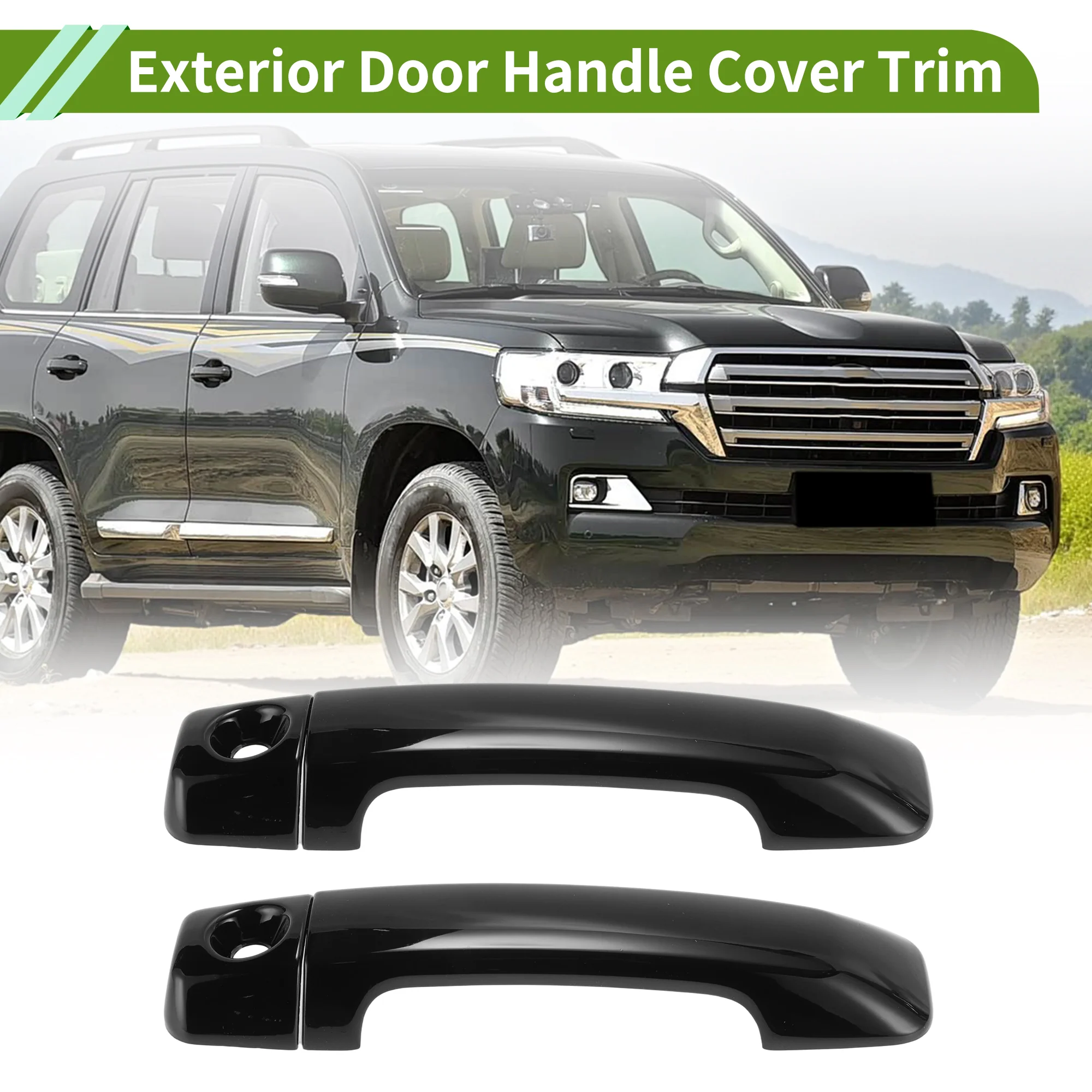 Exterior Door Handle Cover for Toyota FJ Cruiser 2007-2022 Glossy Black 1 set - Image 2