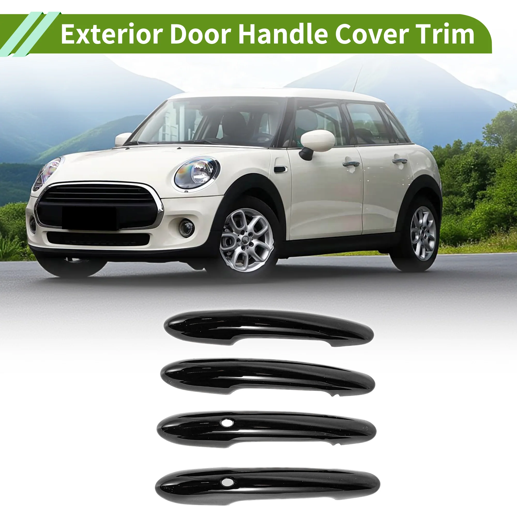 Exterior Door Handle Cover Trim for Mini Cooper F55 2014-2025 Glossy Black 1 Set - Image 2