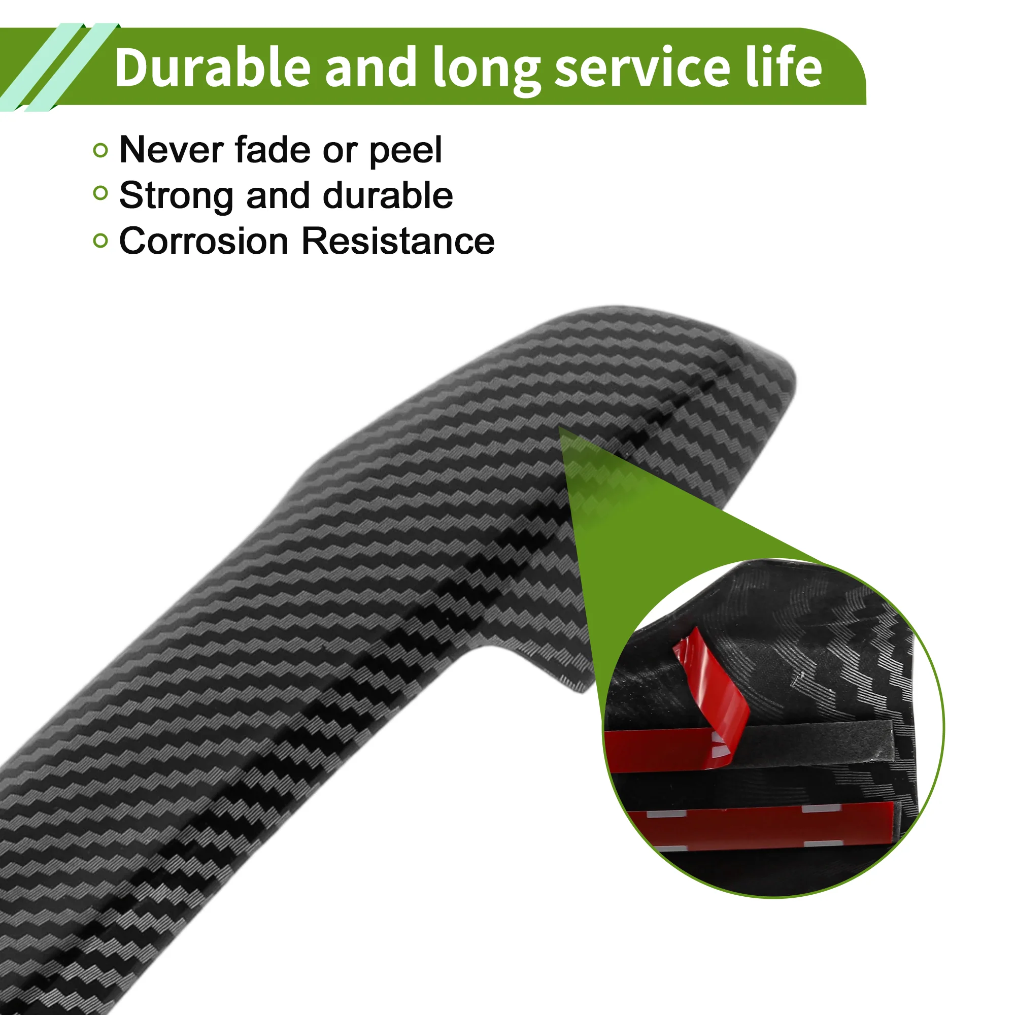 Exterior Door Handle Cover Trim for Honda CRV Normal Carbon Fiber Black 1 Set - Image 6