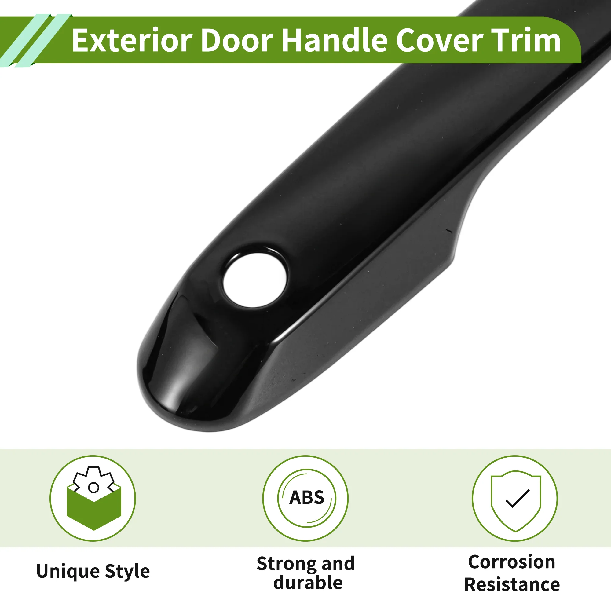 Exterior Door Handle Cover Trim for Toyota Grand Highlander Glossy Black 1 Set - Image 5