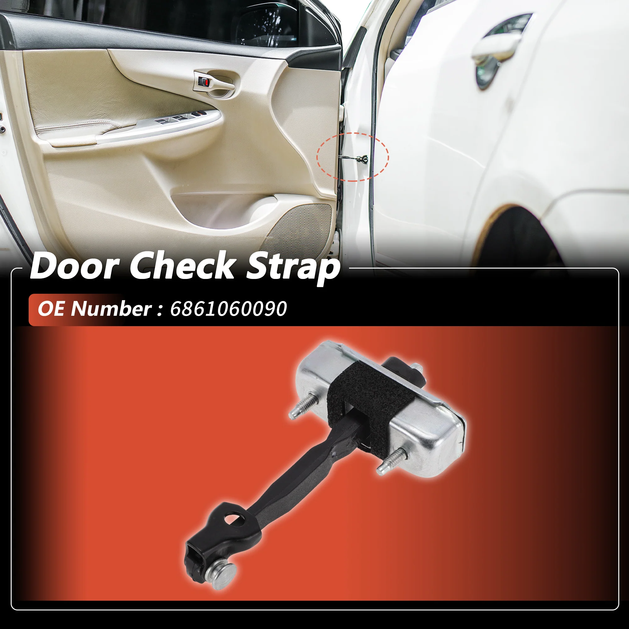 No.6861060090 Front Right Door Door Check Strap for Toyota Land Cruiser 02-07 - Image 2