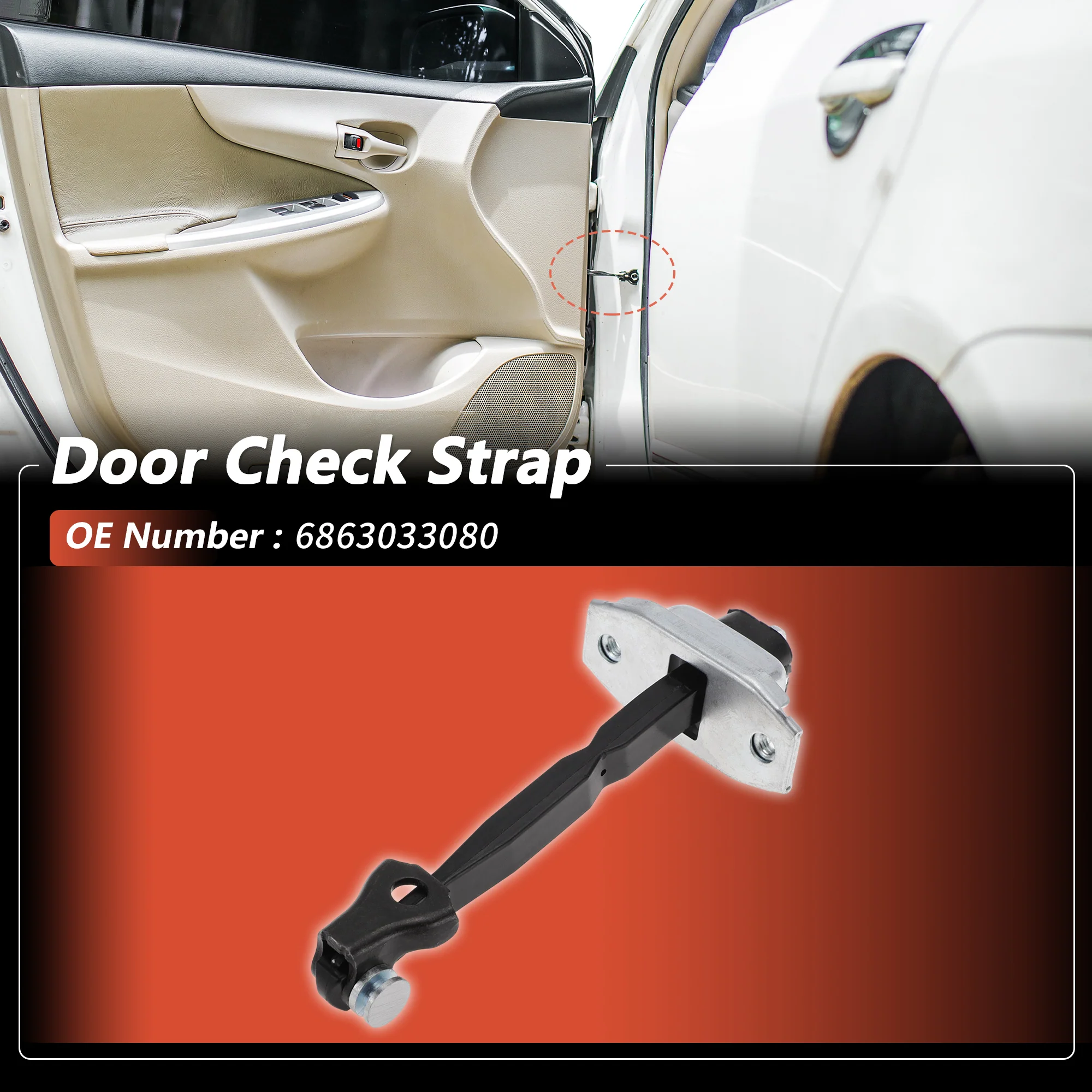 No.6863033080 Right Rear Door Door Check Strap for Lexus ES350 2007-2012 1 pcs - Image 2