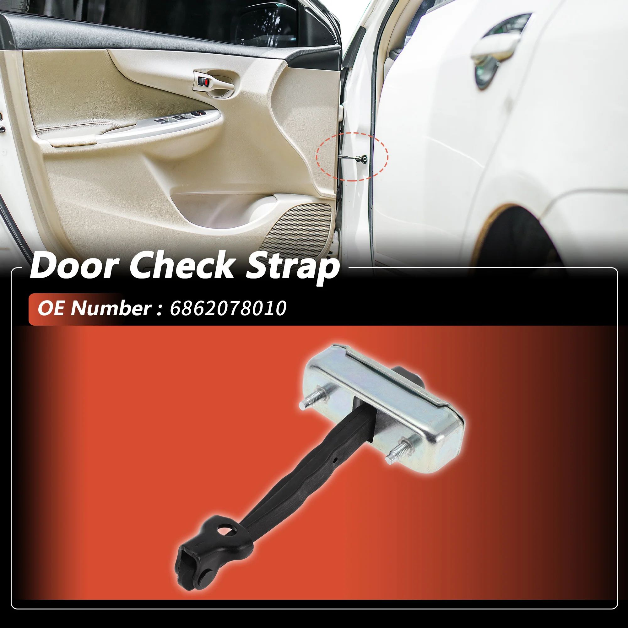 No.6862078010 Left Front Door Door Check Strap for Lexus NX200t 2015-2017 1 pcs - Image 2