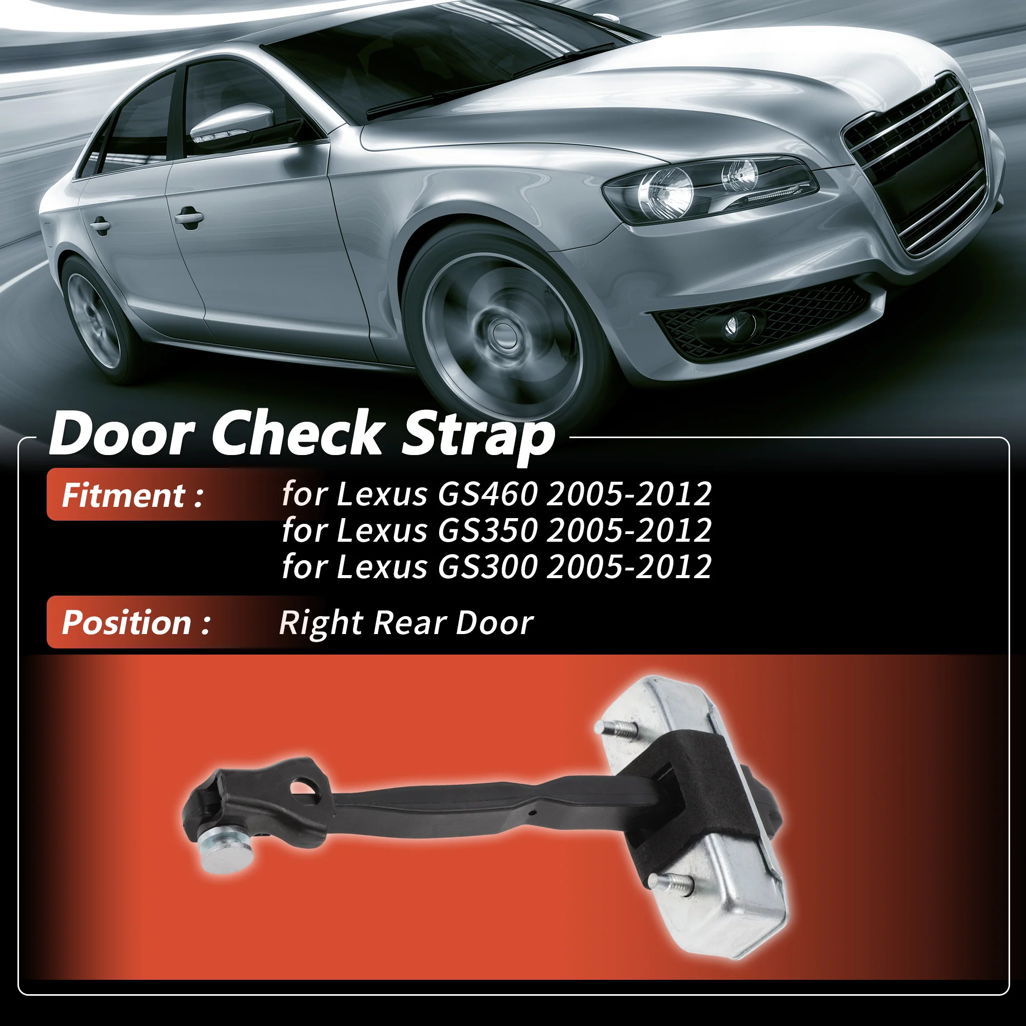 No.6863030200 Right Rear Door Door Check Strap for Lexus GS460 2005-2012 1 pcs - Image 3