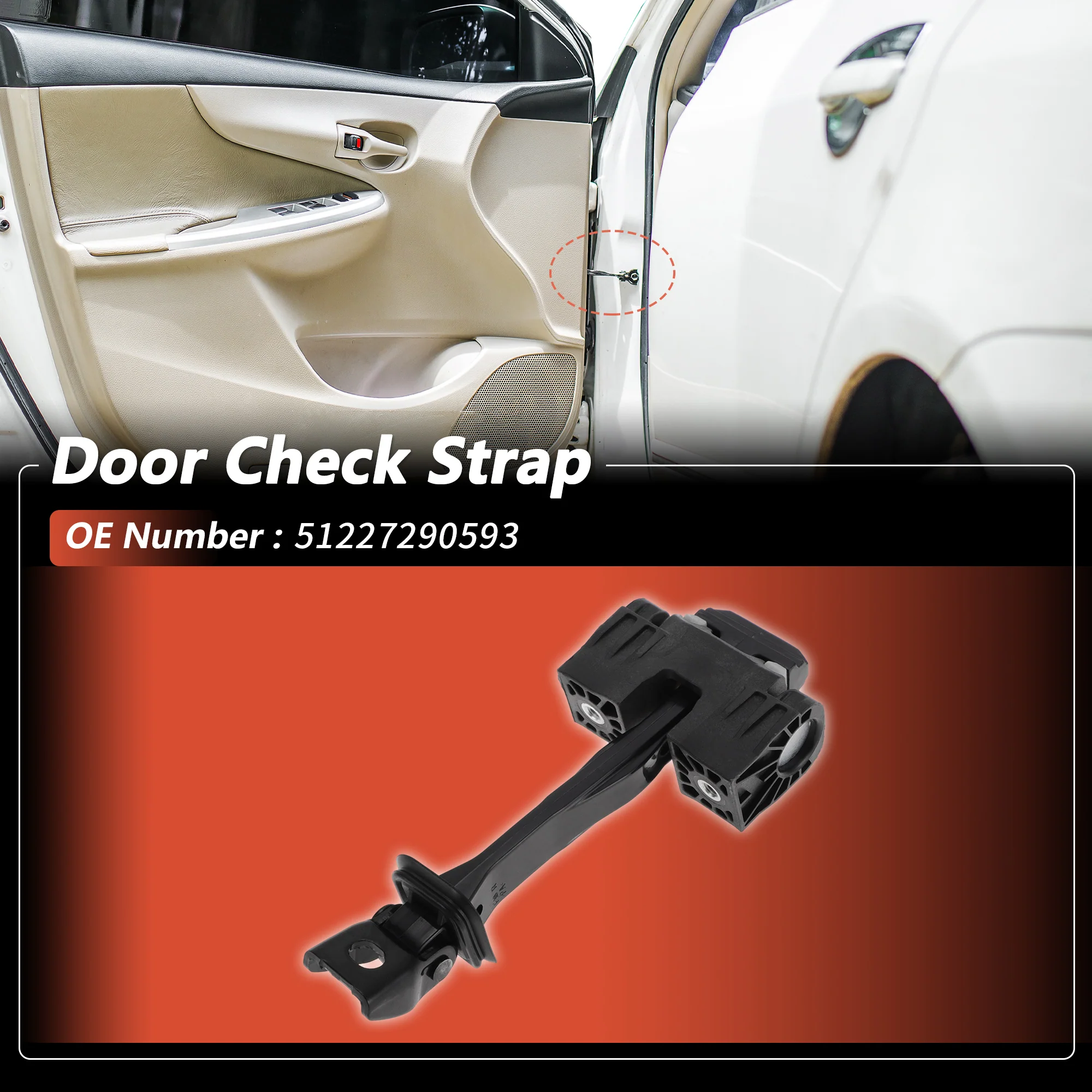 No.51227290593 Rear Door Door Check Strap for BMW X6 2015-2019 1 pcs - Image 2