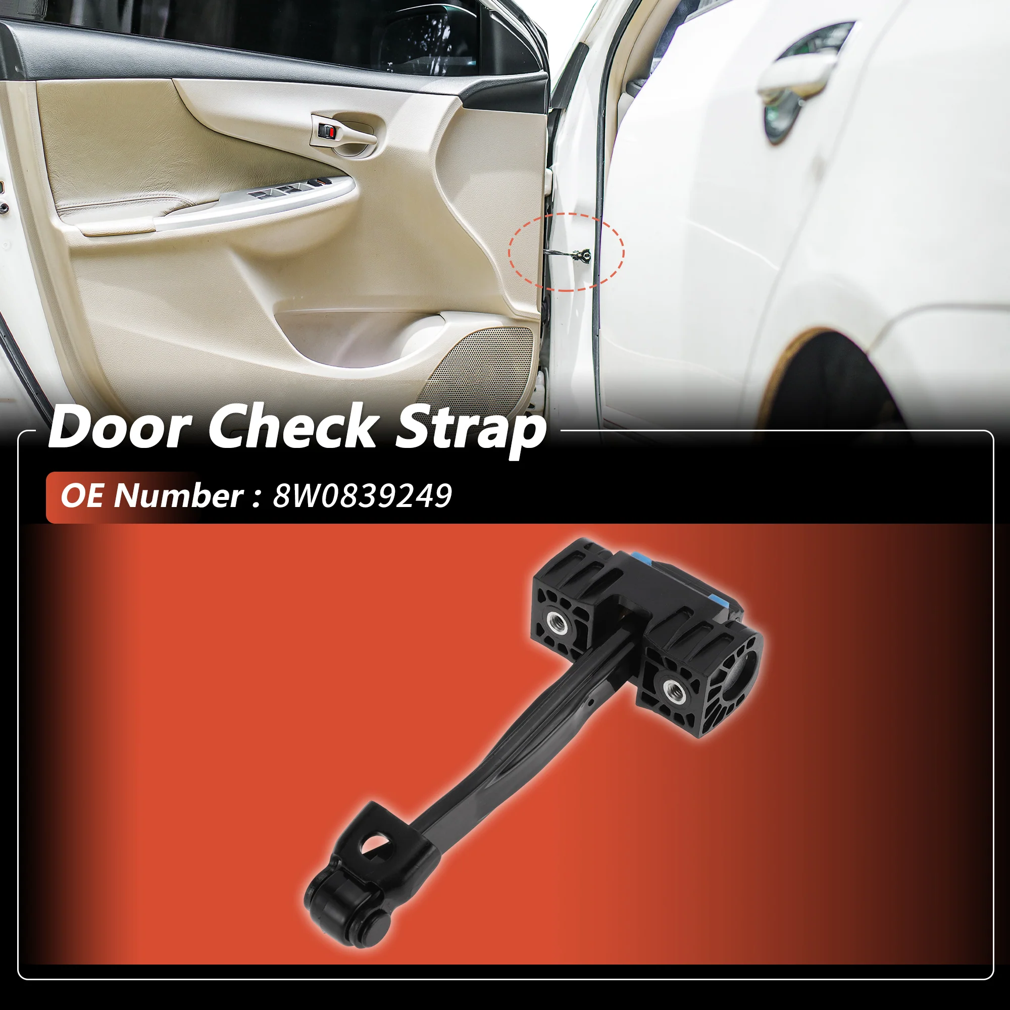 No.8W0839249 Rear Door Door Check Strap for Audi A4 2015-On for Audi S4 2015-On - Image 2