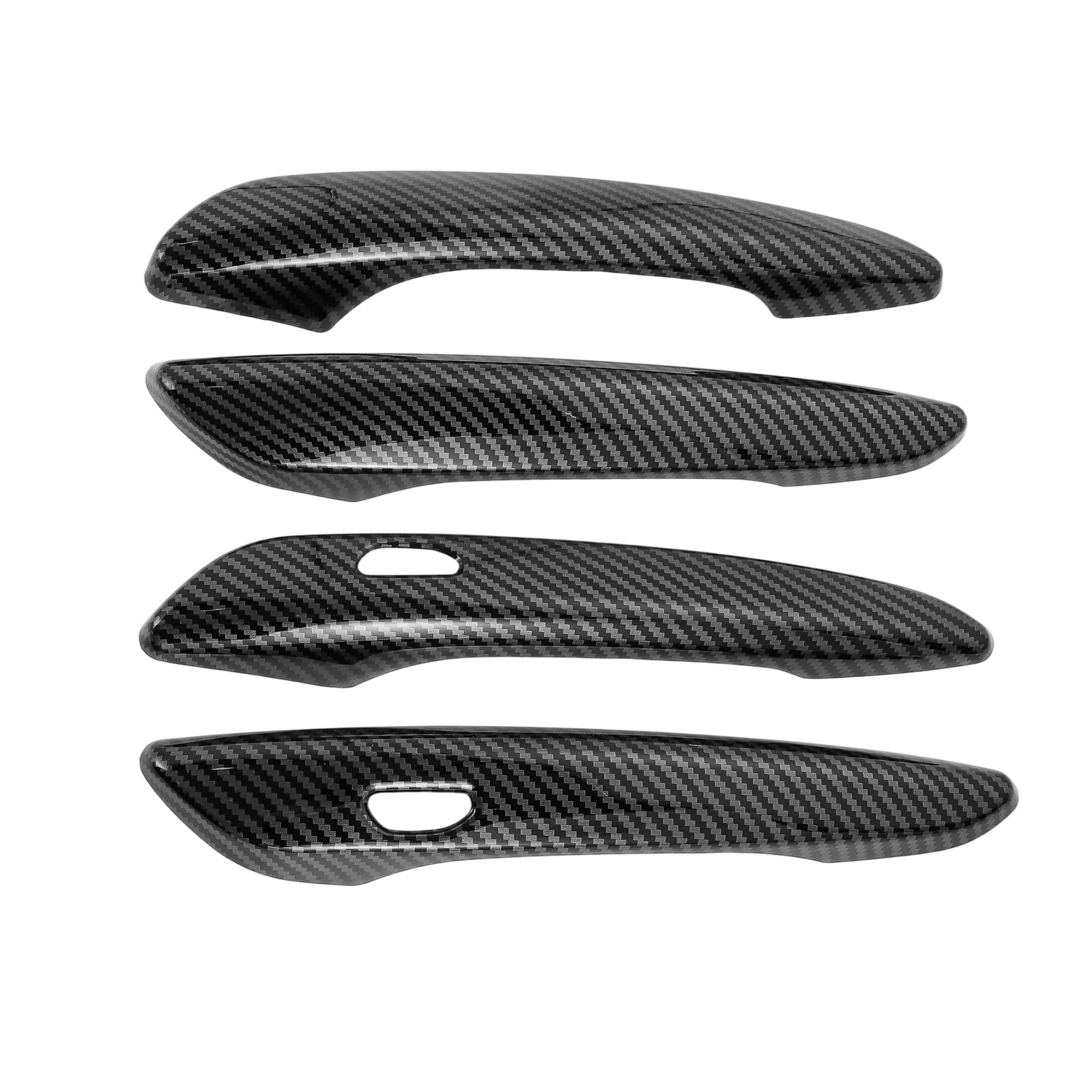 Exterior Door Handle Cover Trim for Mazda 3 2020-2024 Carbon Fiber Black 1 Set