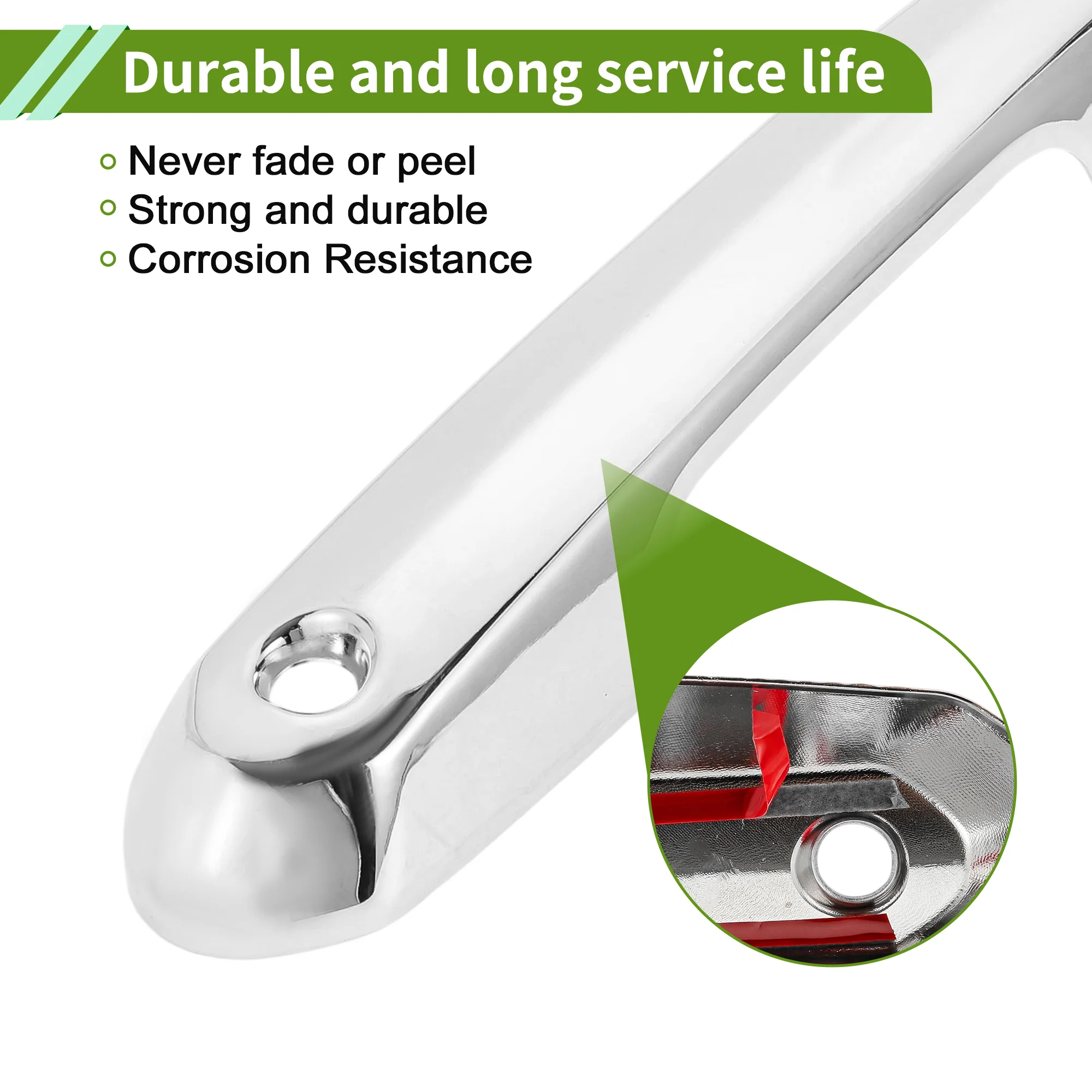 Exterior Door Handle Cover Trim for Toyota Land Cruiser 2023 Plated Silver 1 Set - Image 6