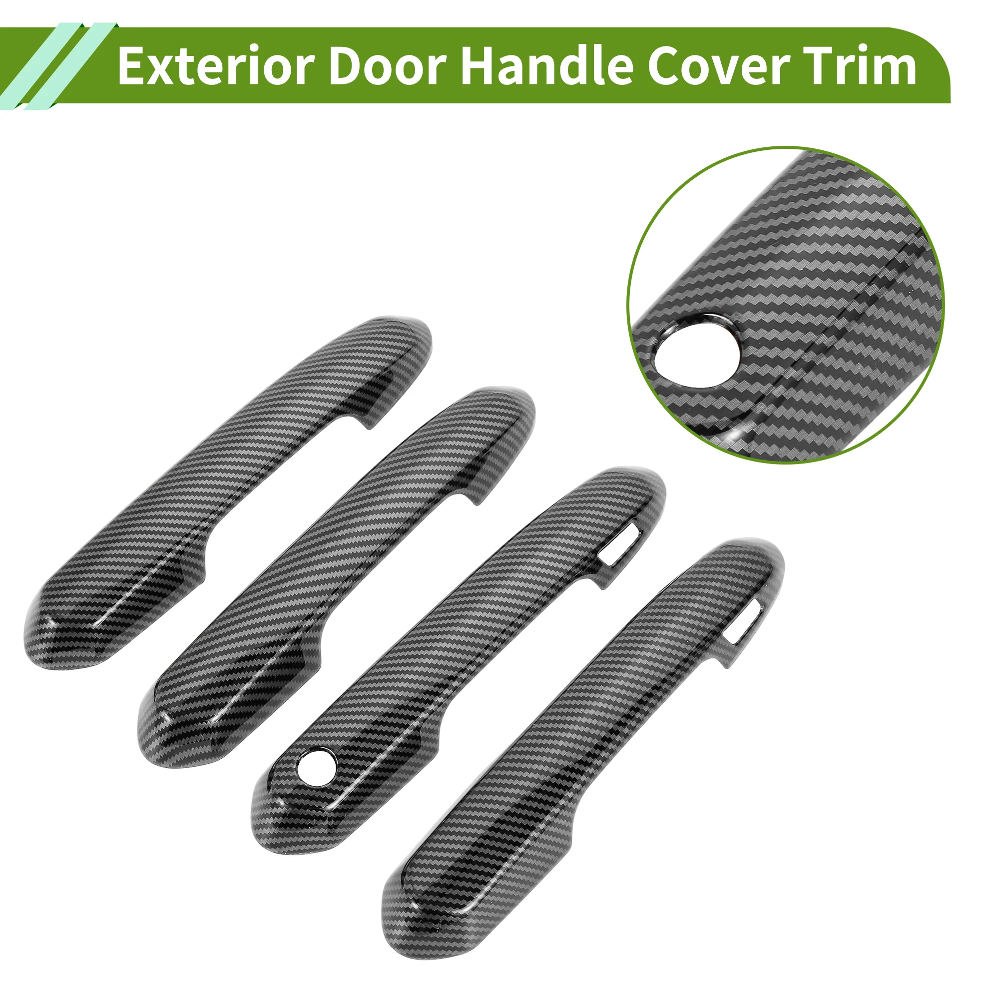 Exterior Door Handle Cover Trim for Toyota Crown 2021 Carbon Fiber Black 1 Set - Image 4