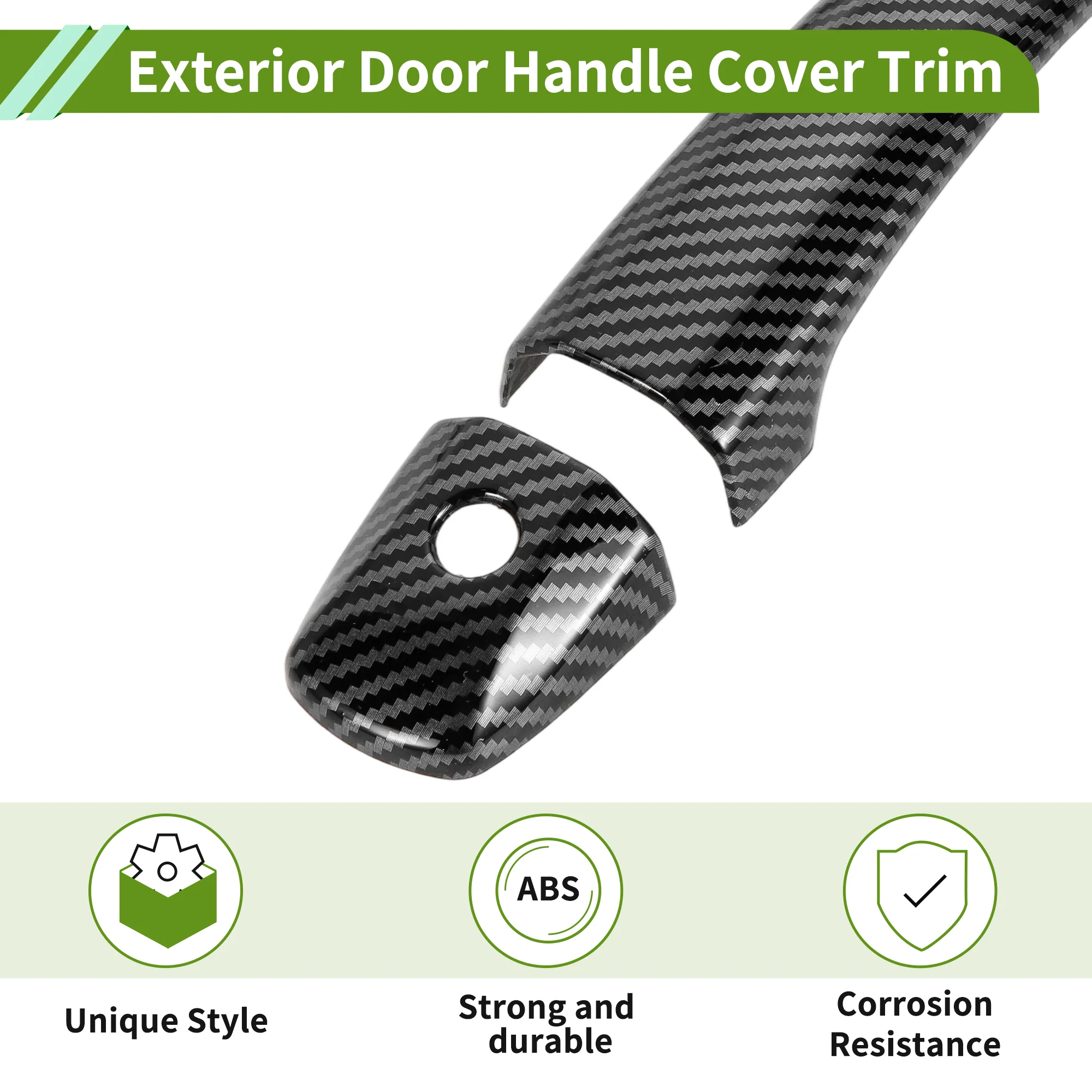 Exterior Door Handle Cover Trim for Nissan X-trail Carbon Fiber Black 1 Set - Image 5