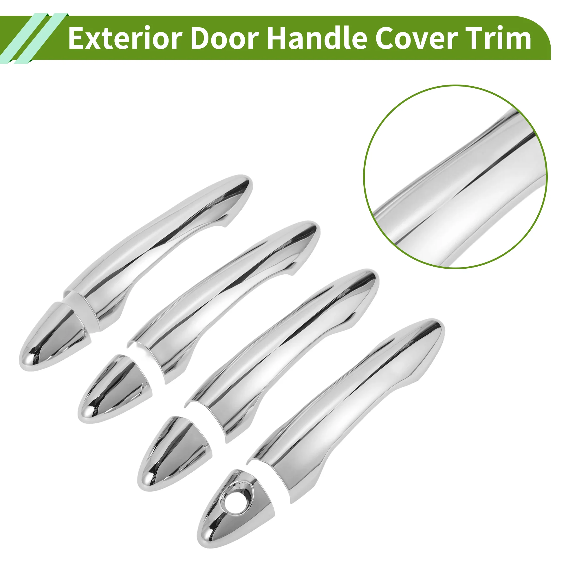 Exterior Door Handle Cover Trim for Kia K5 2011-2015 Normal Silver Tone 1 Set - Image 4