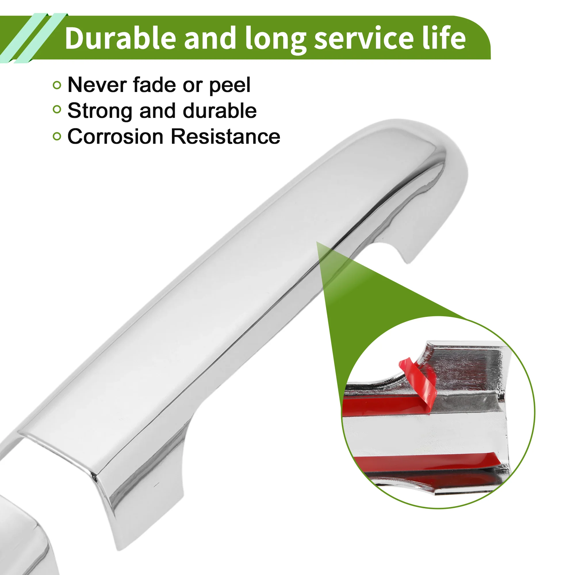Exterior Door Handle Cover Trim for Hyundai Elantra Normal Silver Tone 1 Set - Image 6