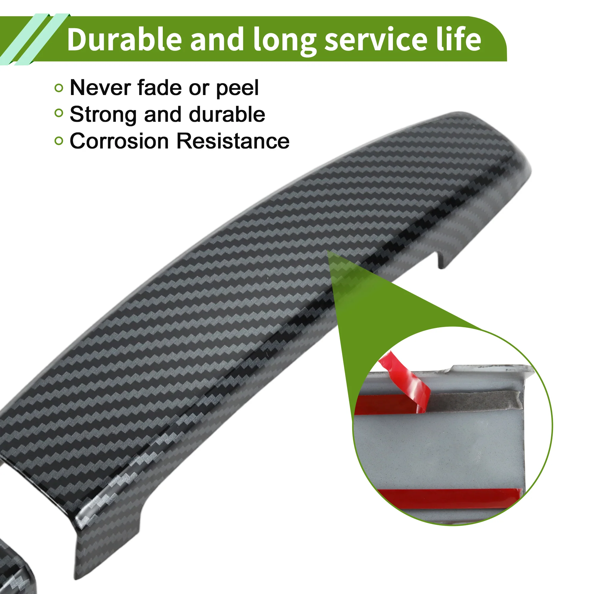 Exterior Door Handle Cover Trim for Chevrolet Trax Standard Carbon Fiber 1 Set - Image 6