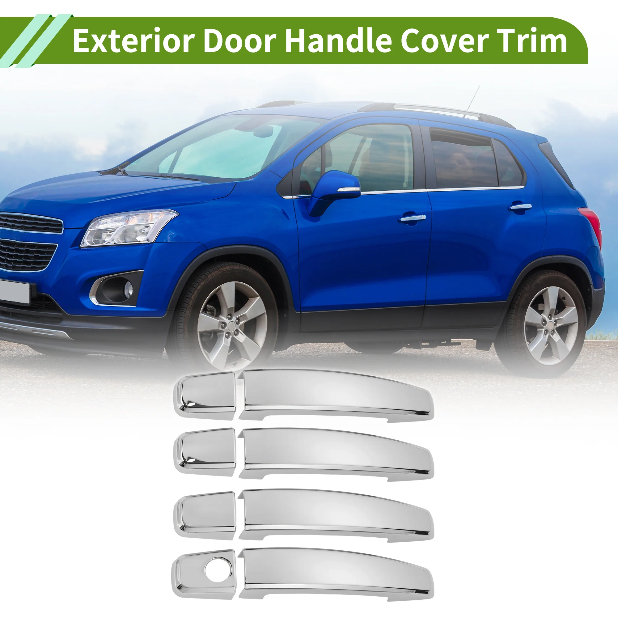 Exterior Door Handle Cover Trim for Chevrolet Trax 14-18 Normal Silver Tone 1Set - Image 2