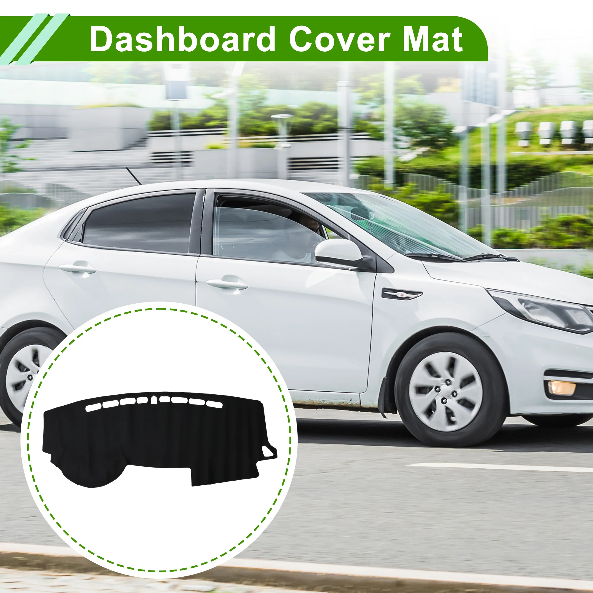 Dash Cover for KIA K2 2011-2015 without Hud Dashboard Cover Leather Black 1 pcs - Image 2