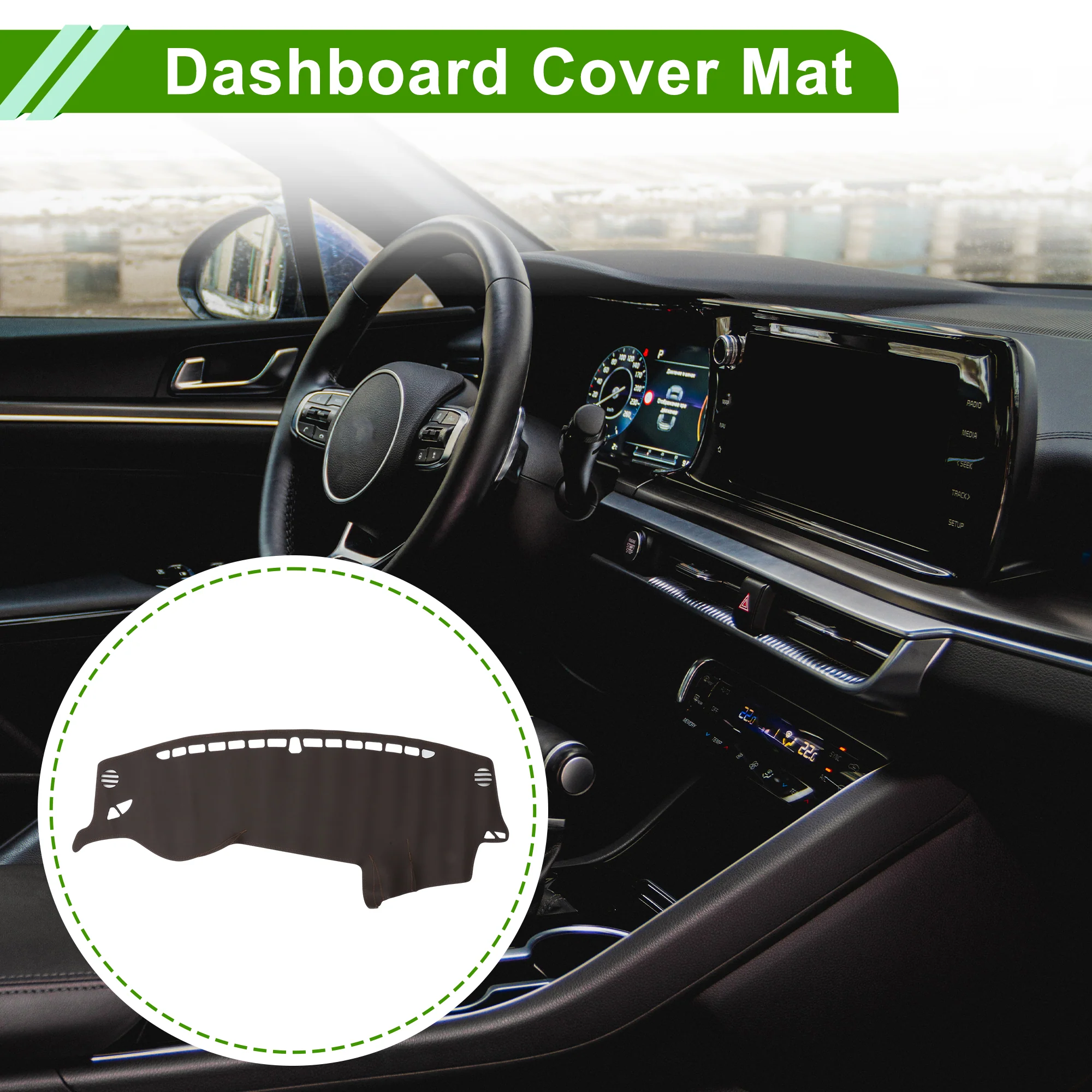 Dash Cover for KIA K5 2011-2015 without Hud Dashboard Cover Leather Brown 1 pcs - Image 2