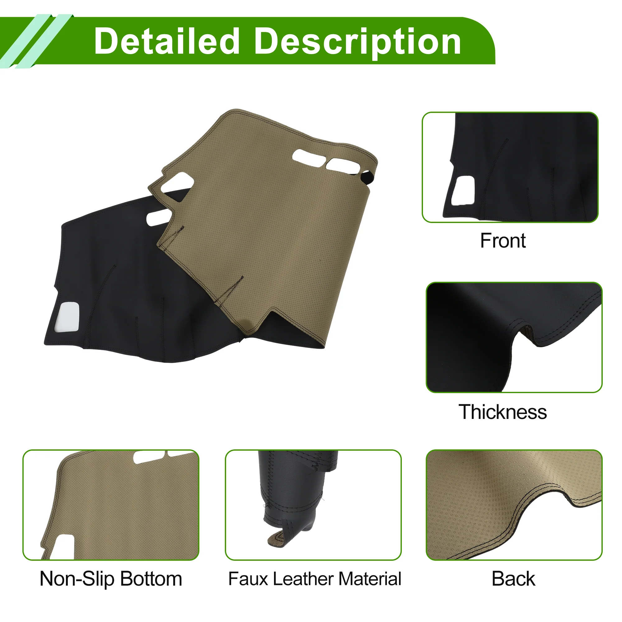 Dash Cover for KIA KX5 2016-2017 without Hud Dashboard Cover Leather Black 1 pcs - Image 6