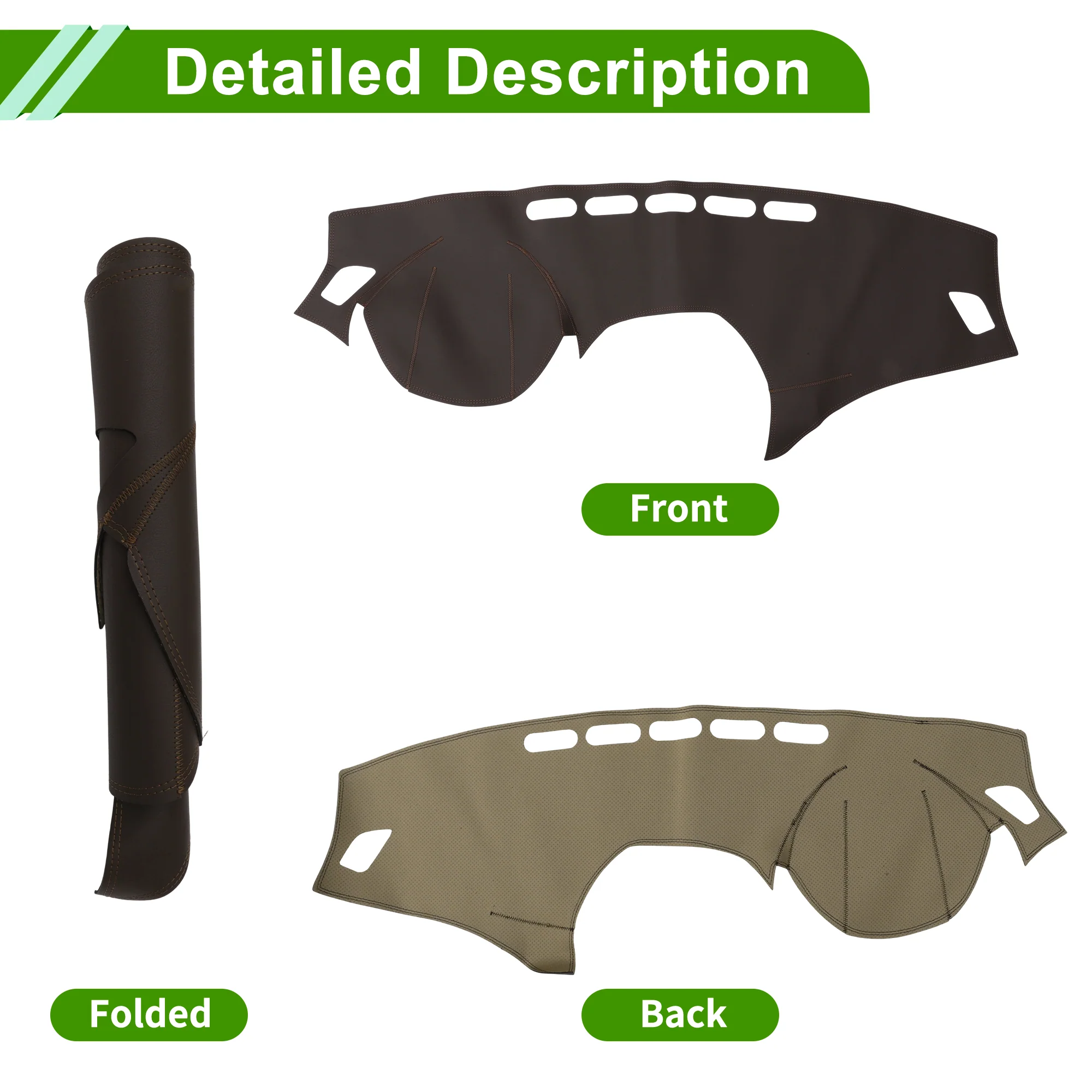 Dash Cover for BMW 1 series 12-16 without Hud Dashboard Cover Leather Brown 1 pc - Image 4