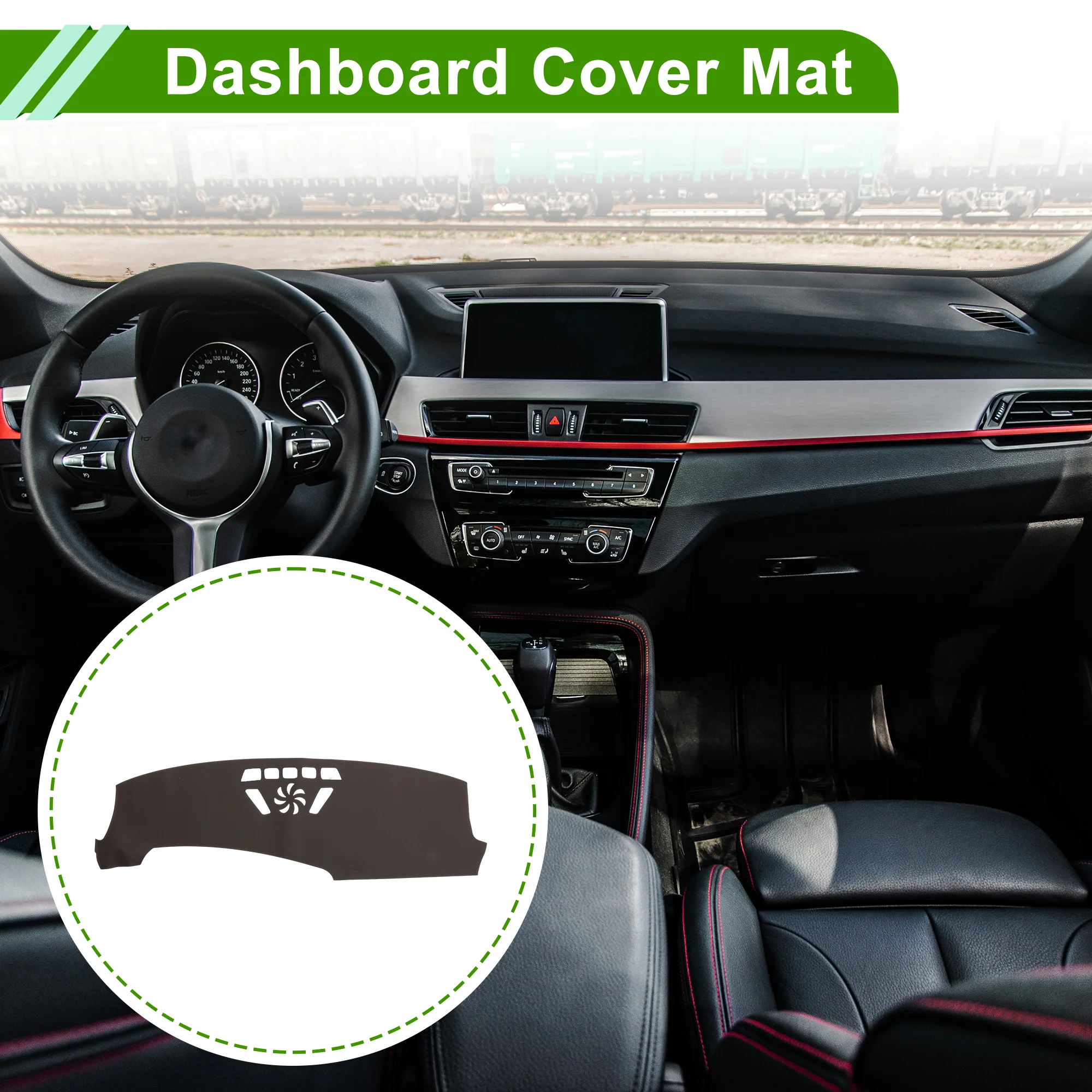 Dash Cover for BMW X1 2023 without Hud Dashboard Cover Leather Brown 1 pcs - Image 2