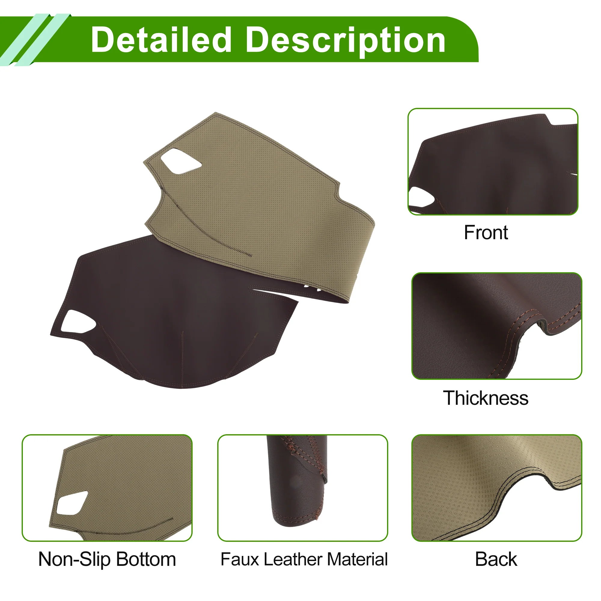 Dash Cover for BMW 3 series 2013-2019 Dashboard Cover Leather Dark Brown 1 pcs - Image 6