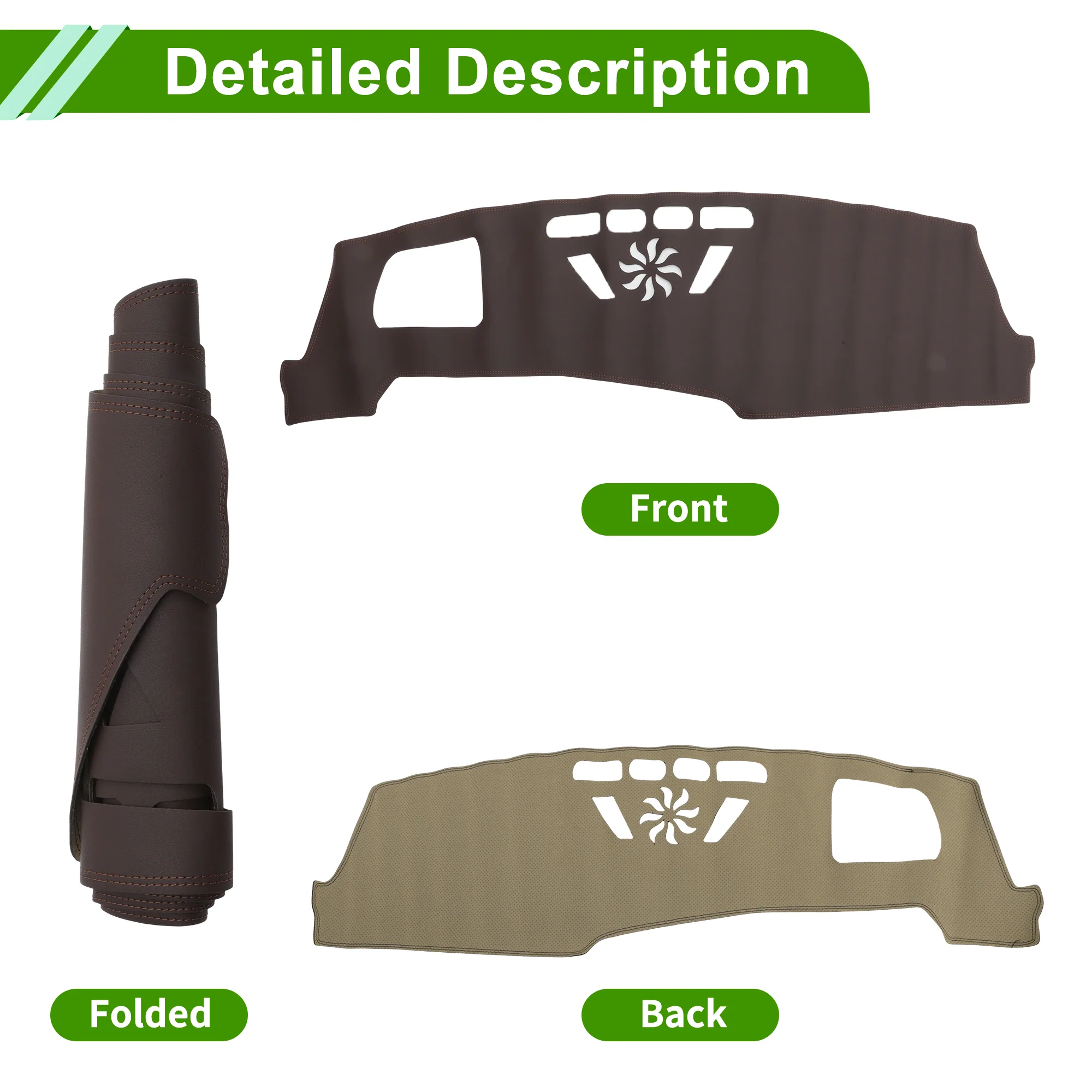 Dash Cover for BMW X1 2023-2024 with Hud Dashboard Cover Leather Brown 1 pcs - Image 4