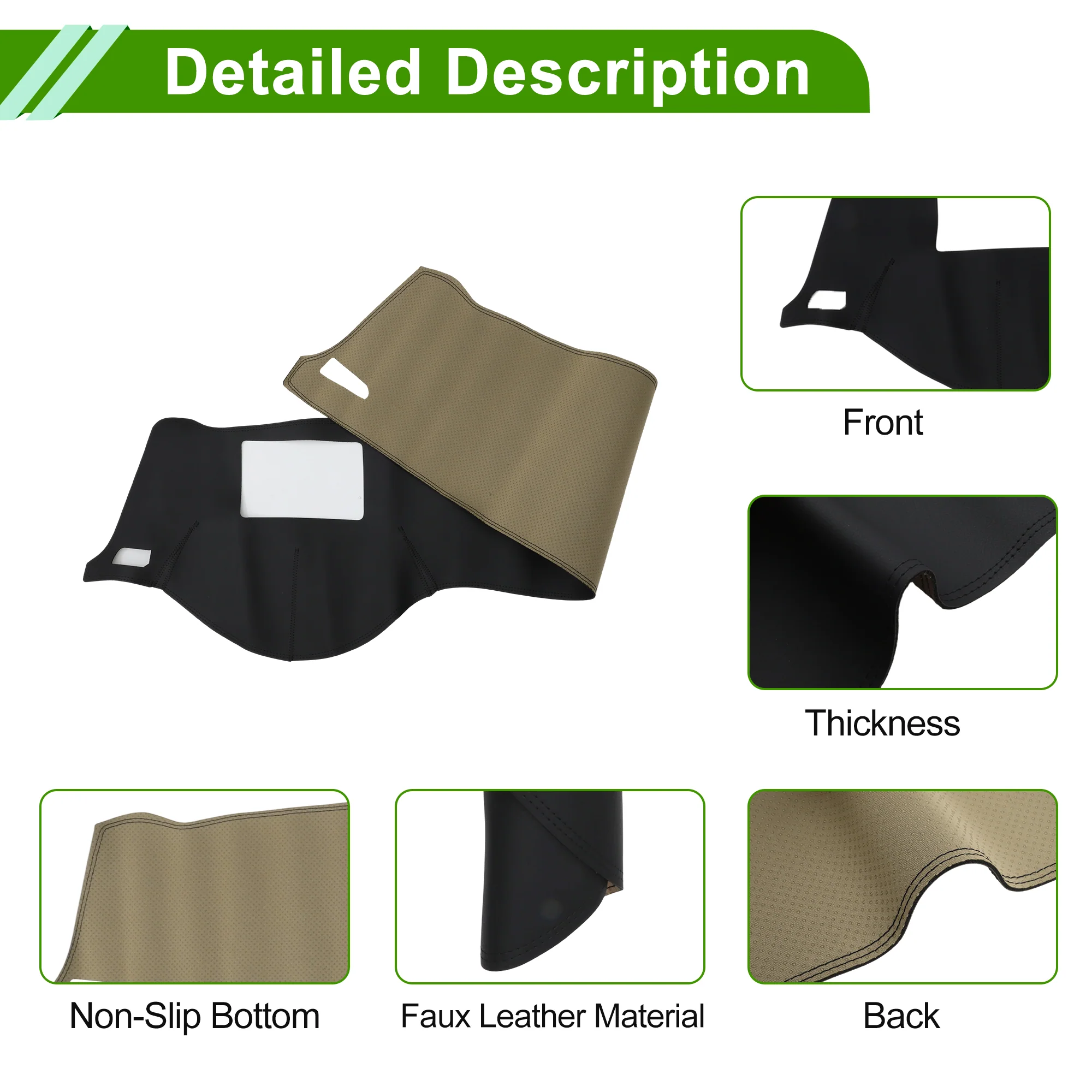 Dash Cover for BMW 5 series 10-17 with Hud Dashboard Cover Leather Black 1 pcs - Image 6
