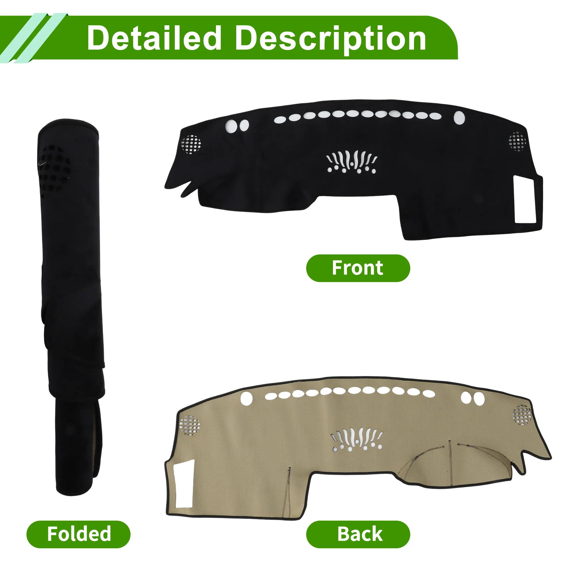 Dash Cover for Infiniti FX35 2003-2008 Dashboard Cover Flannel Black 1 pcs - Image 4