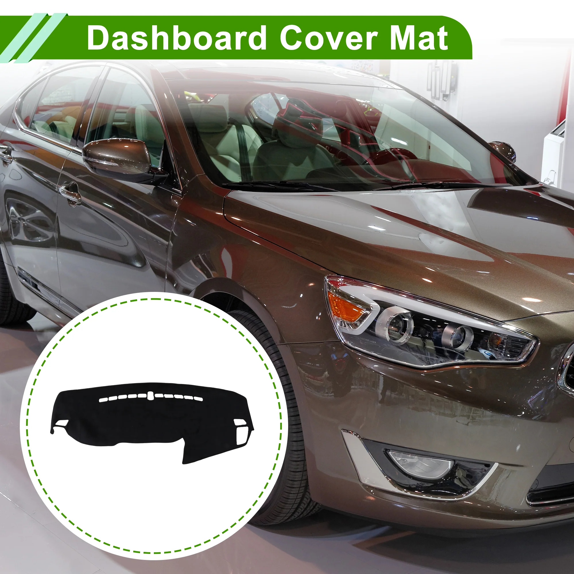 Dash Cover for Kia Cadenza K7 2010-2016 Dashboard Cover Flannel Black 1 pcs - Image 2