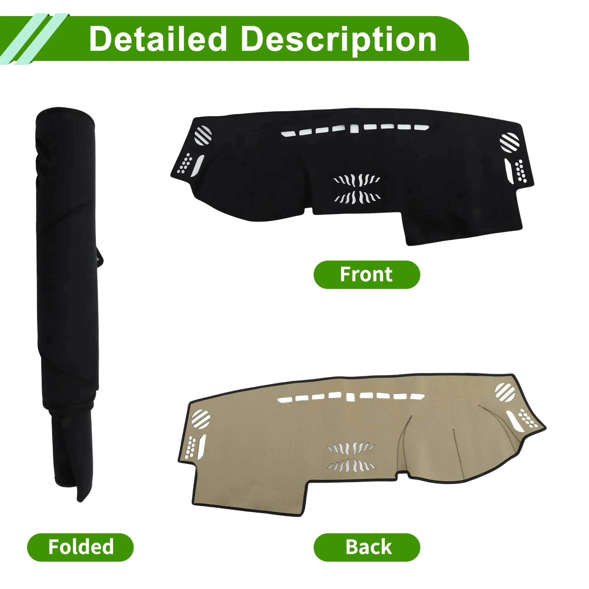 Dash Cover for Land Rover LR2 2007-2014 Dashboard Cover Flannel Black 1 pcs - Image 4