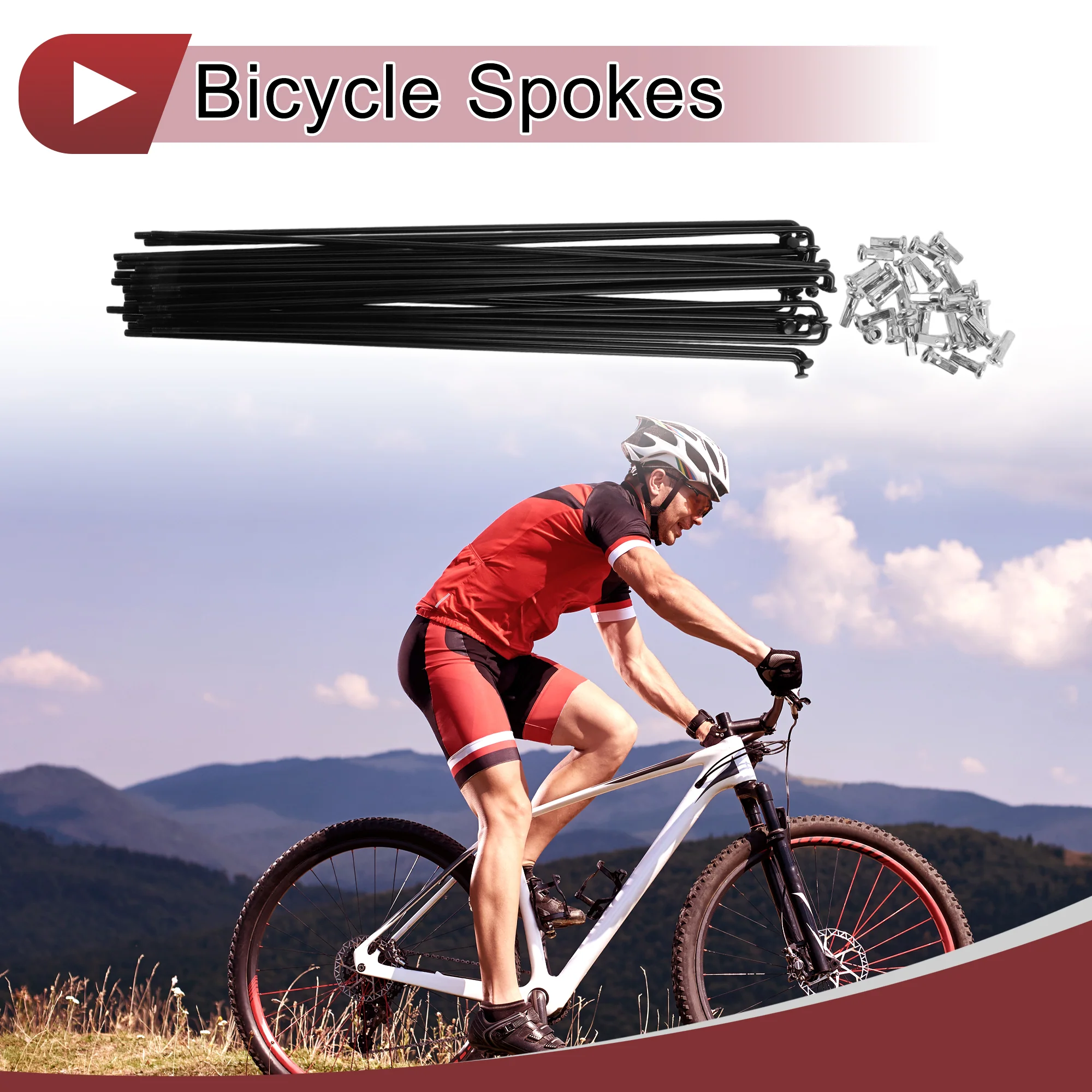 28 Set 12G Bicycle Spoke 245 mm Bike Wheel Spoke Carbon Steel Black - Image 2