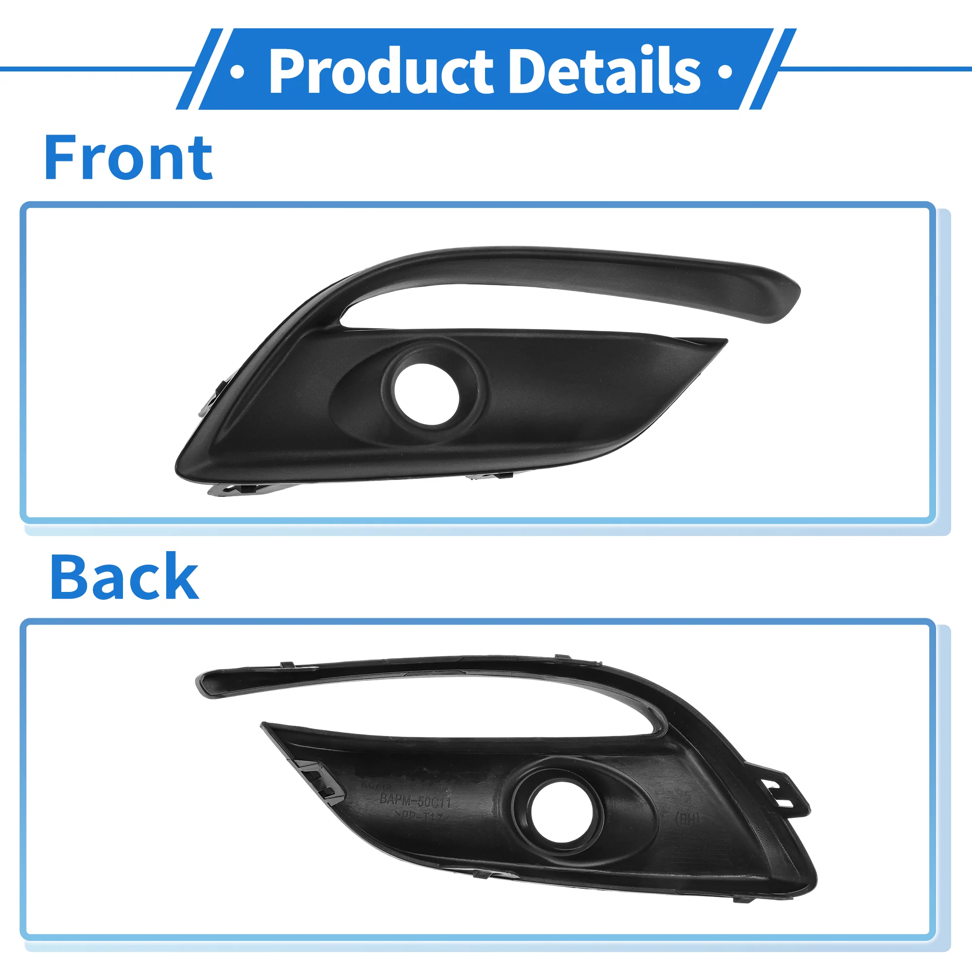 Front Right Fog Light Grill MA1039135/MA1039143 for Mazda 3 2017-2018 - Image 5