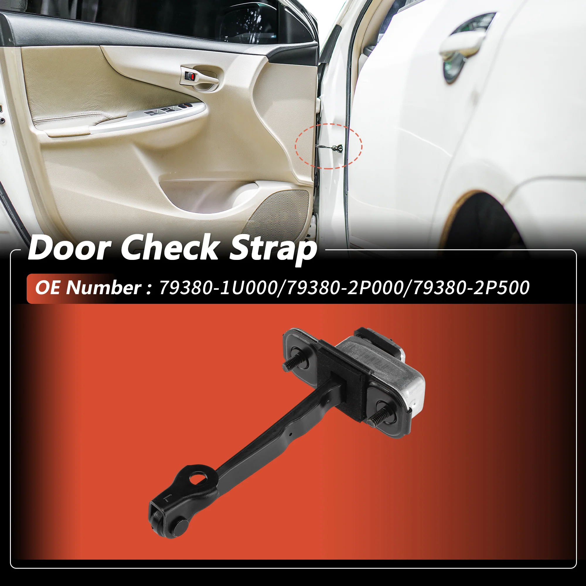 79380-1U000/79380-2P000 Left Front Door Check Strap for Kia Sorento 2011-2015 - Image 2