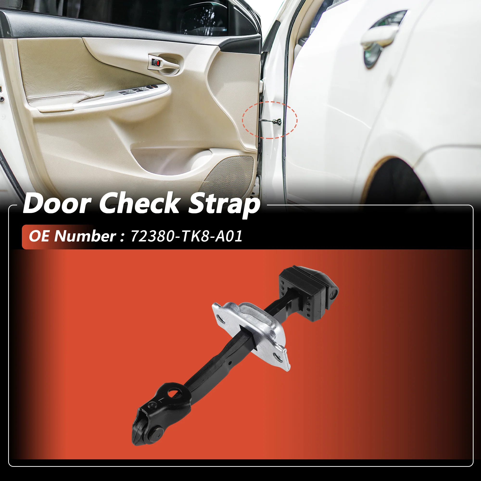 72380-TK8-A01 Front Left Door Check Strap for Honda Odyssey 2015 - Image 2