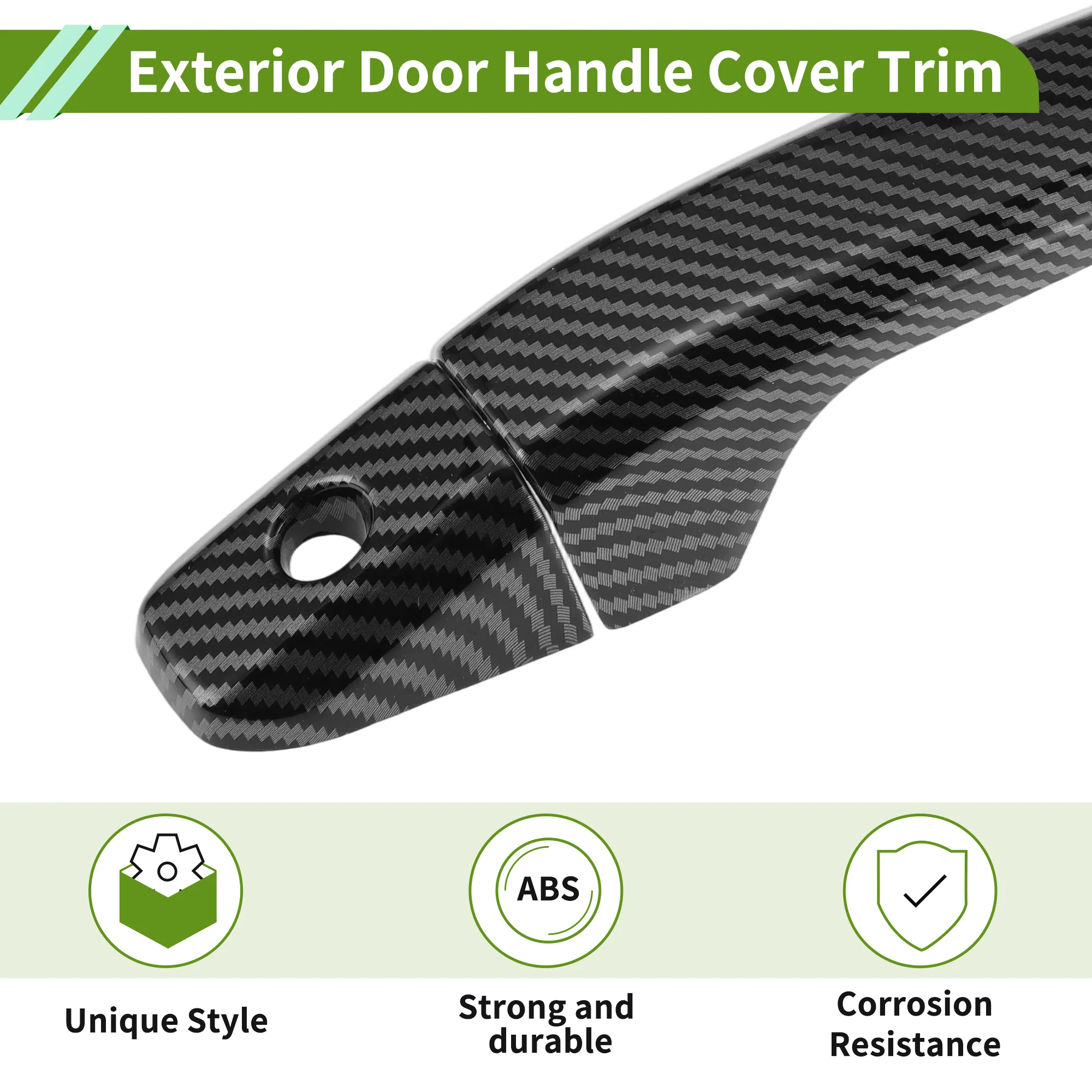 Exterior Door Handle Cover for Chevrolet Colorado Carbon Fiber Black 1 set - Image 5