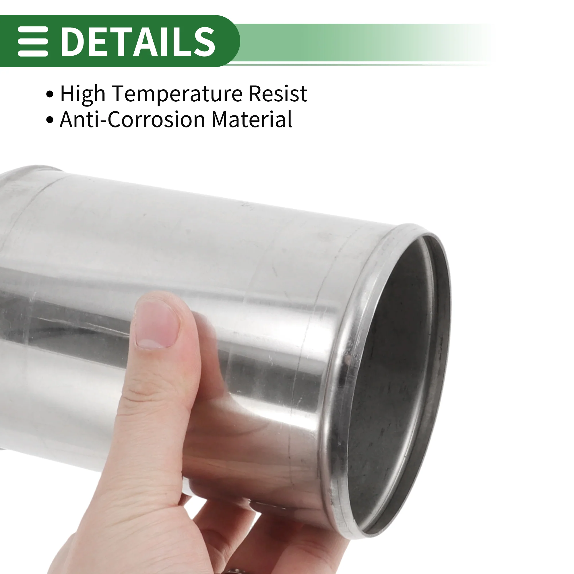4.02″ Straight Exhaust Pipe Tube 5.91″ L With Double Bead Roll Surface Polishing - Image 5