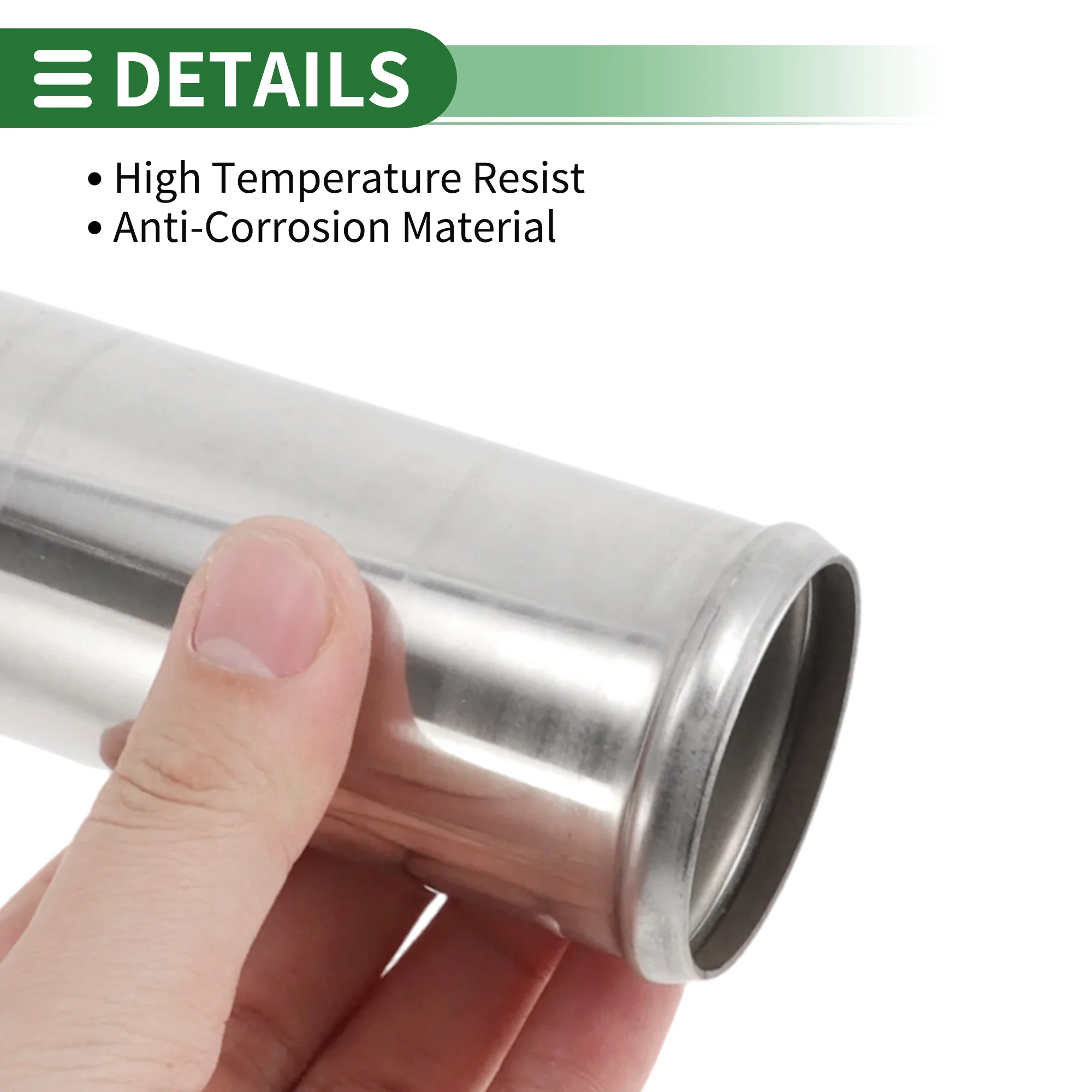2.01″ Straight Exhaust Pipe Tube 5″ L With Double Bead Roll Surface Polishing - Image 5